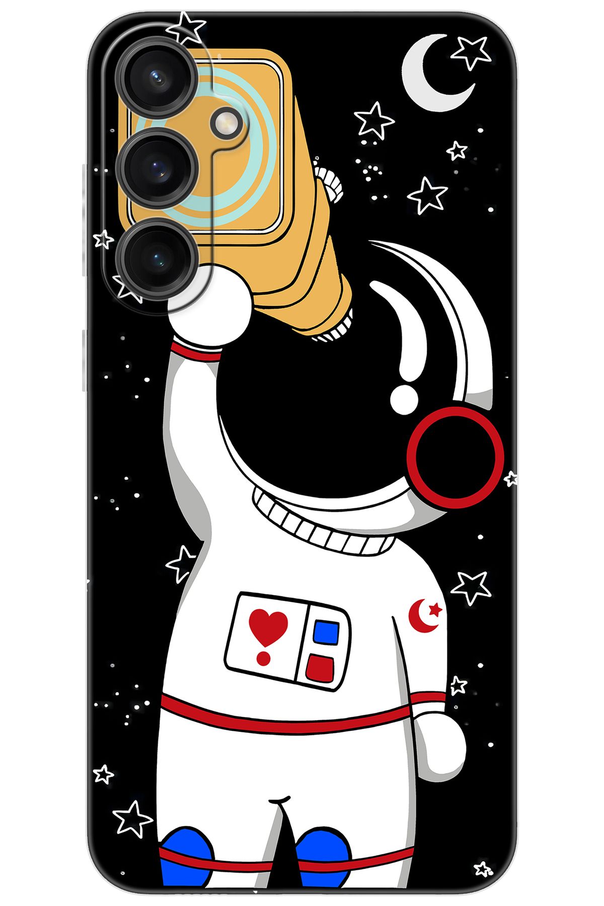 Ceppare Samsung Galaxy S23 FE (SM-S711B) Uyumlu Kılıf Desen Bask Silikon Sevimli Astronot STK:100 CP-aqxfW3l