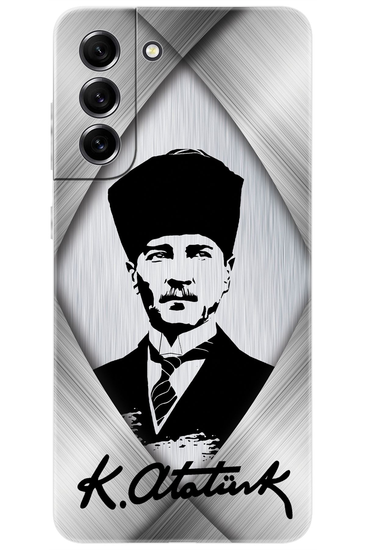 Ceppare Samsung Galaxy S21 FE (SM-G990E) Uyumlu Kılıf Desen Baskı Silikon Atatürk Tasarım STK:402 CP-Hf0LkHu
