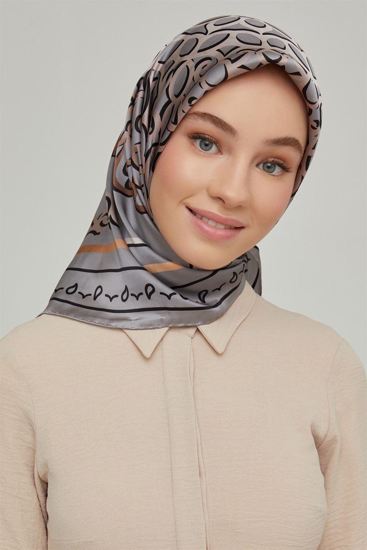 Armine İPEK EŞARP 8650D (SURA) (NOSTALJİ) Vizon - 31