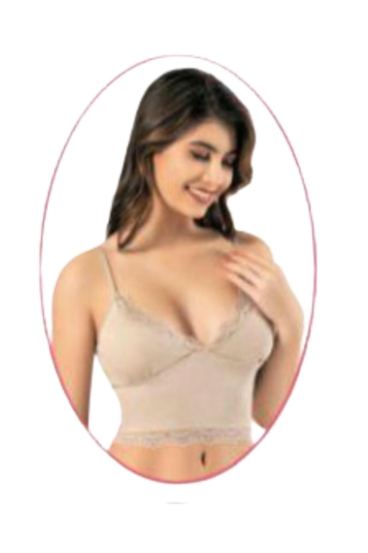 Lüx Wood 8112 KADIN DANTELLI PEDLİ CROP ASKILLI