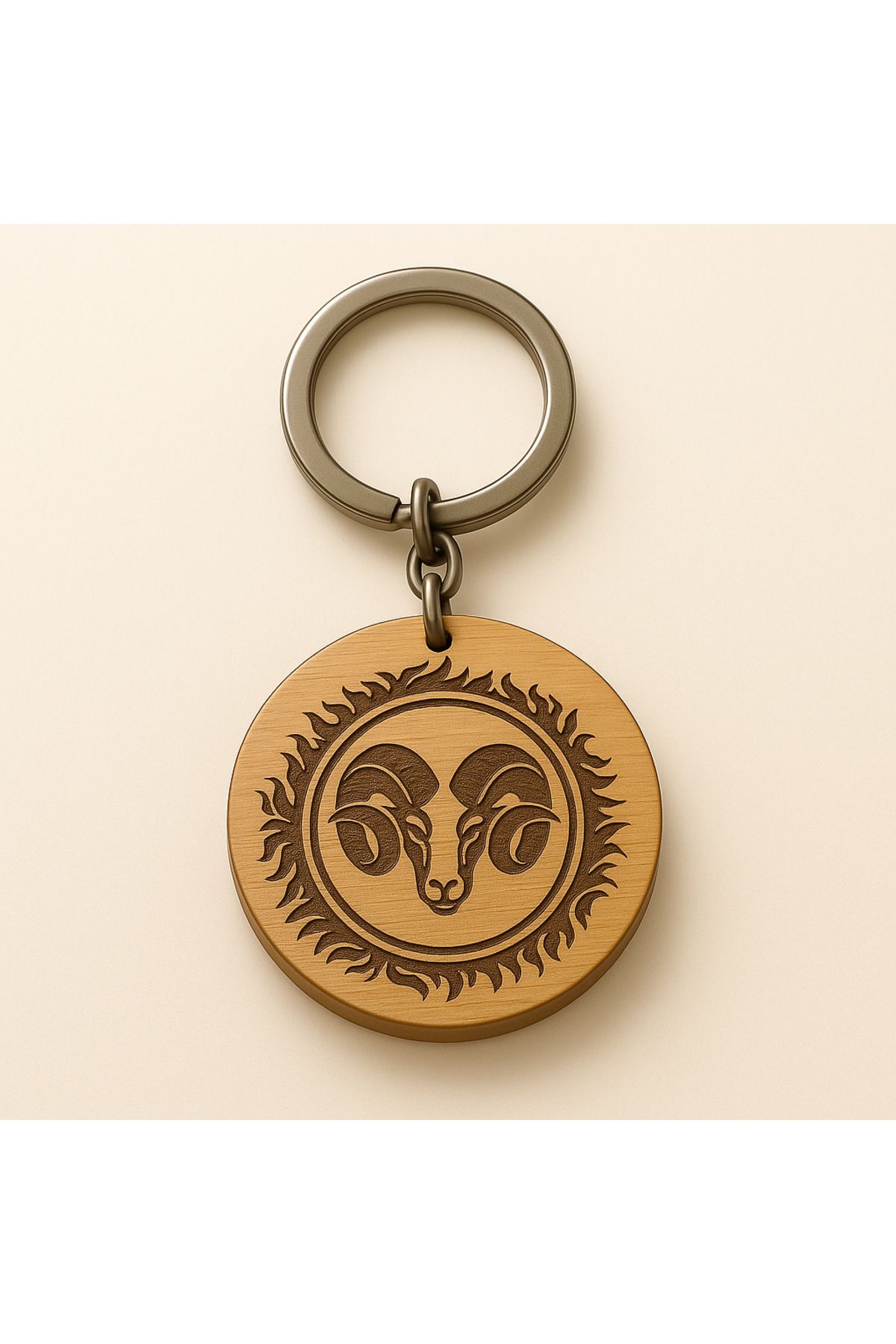 MSMETICARET Burç Anahtarlık – |12 Zodyak Sembolü | Ahşap Çift Taraflı Lazer Gravürlü| Zodiac Keychain