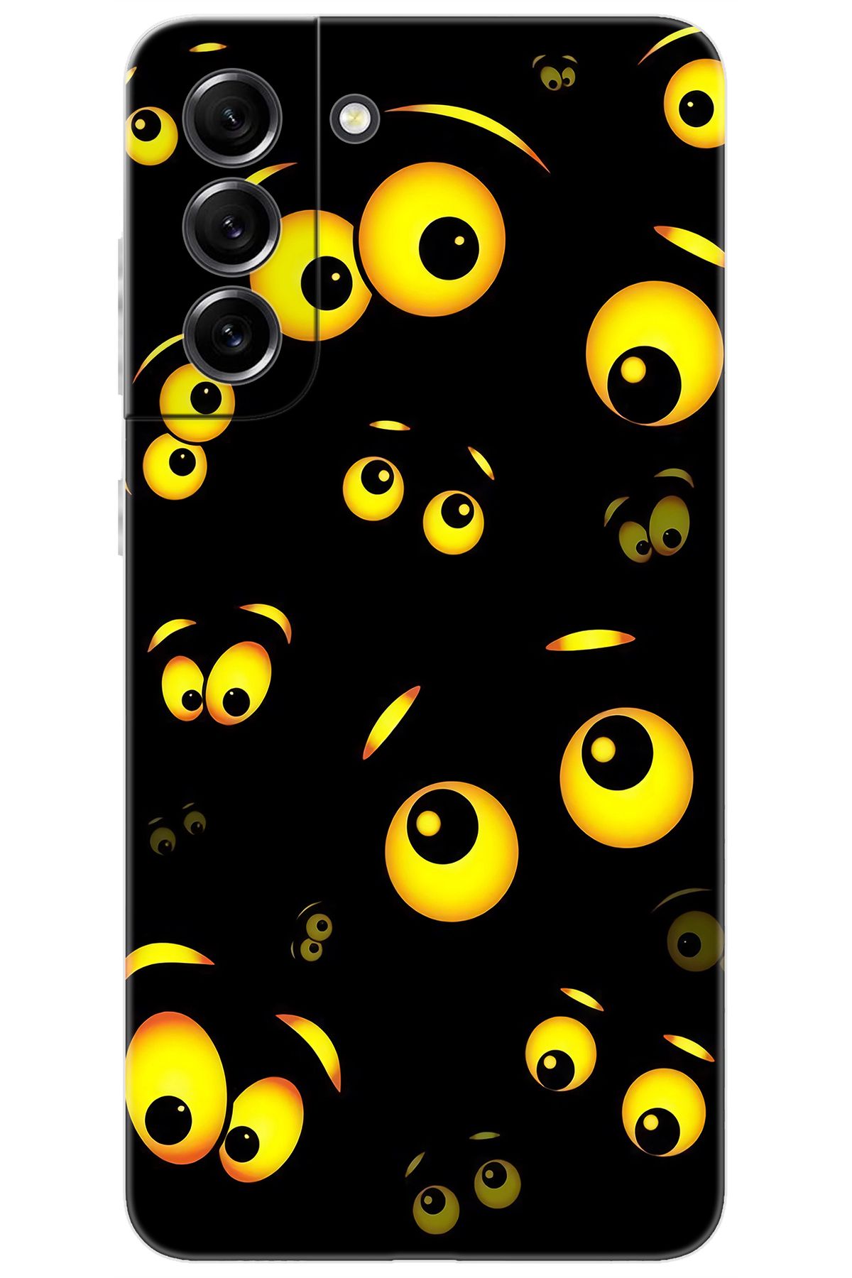 Ceppare Samsung Galaxy S21 FE (SM-G990E) Uyumlu Kılıf Desen Baskılı Silikon Emoji Gözler STK:746 CP-8kJFnFA