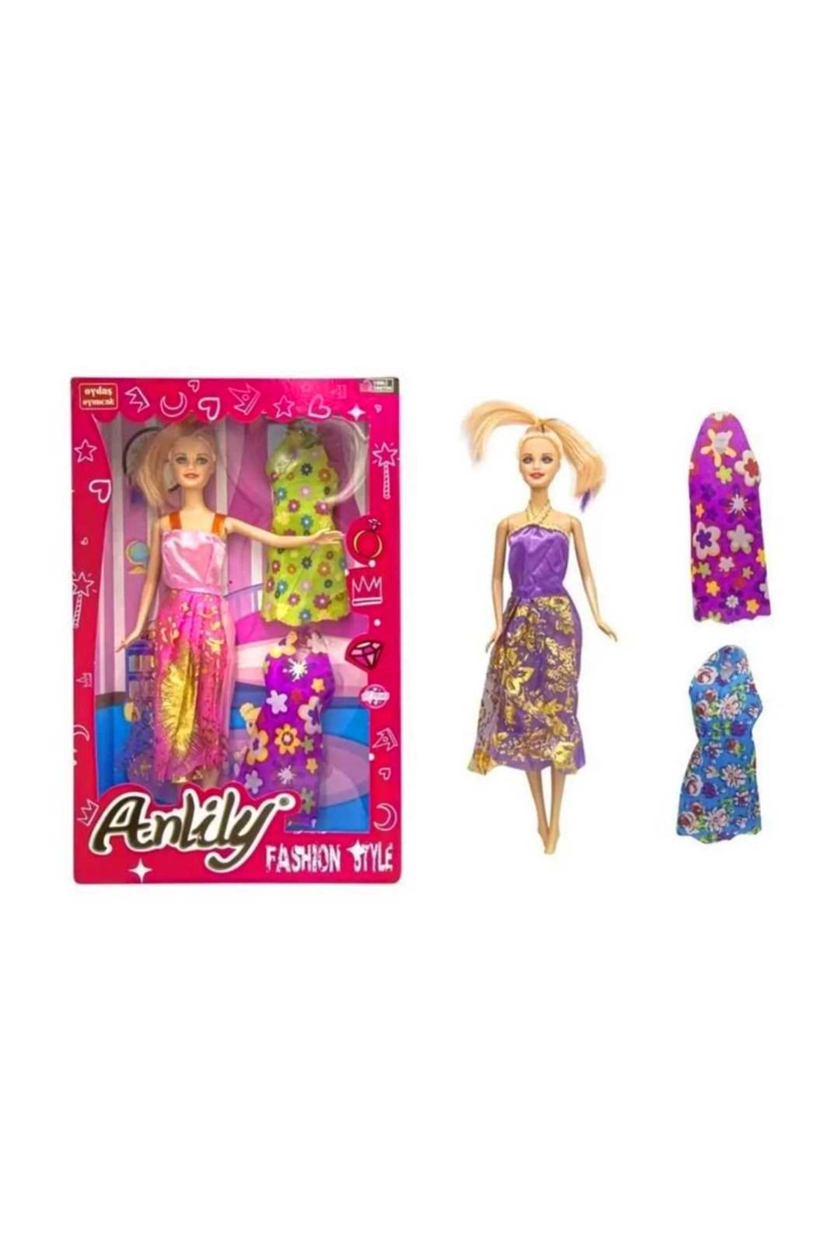 oydaş oyuncak ANLİLY BEBEK 02252 ÇANTALI YEDEK ELBİSELİ 3+