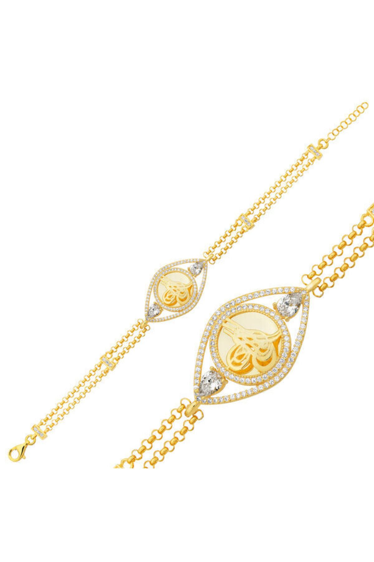 shop Tuğralı Gold Kaplama 925 Ayar Gümüş Bileklik