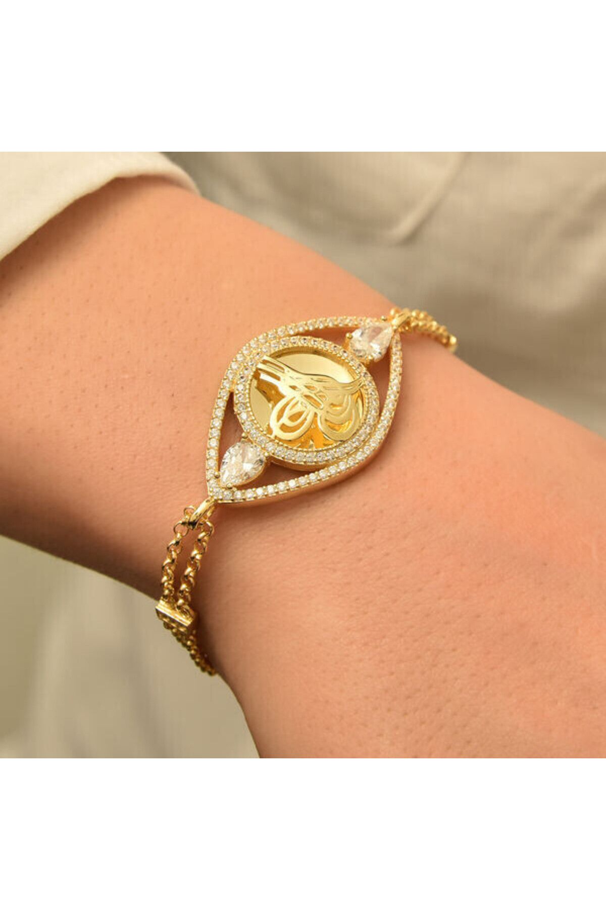 shop Tugralı Gold Kaplama 925 Ayar Gümüş Bileklik