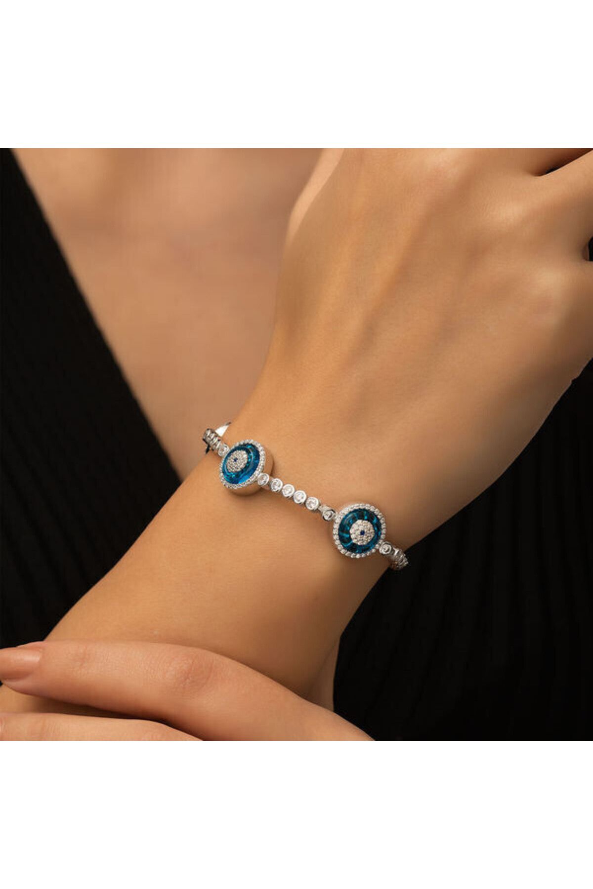 shop Camgöz 3 lü Nazar Boncuklu Suyolu925 Ayar Gümüş Bileklik