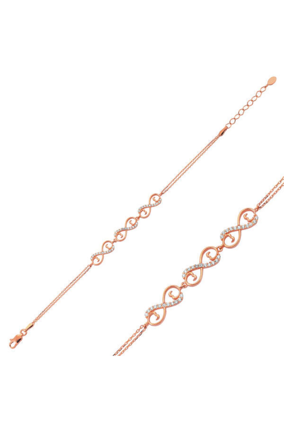 shop Rose Üç Kalp Sonsuzluk 925 Ayar Gümüş Bileklik