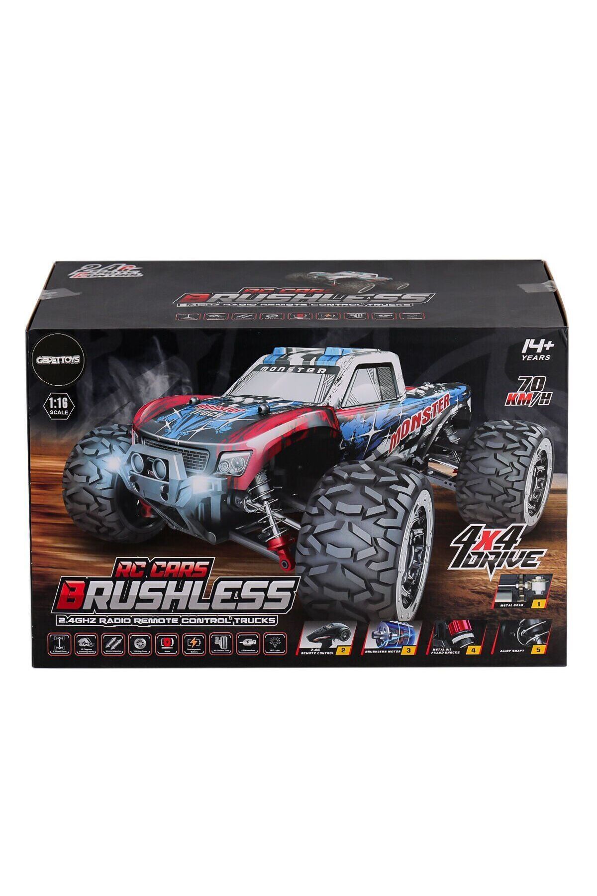 Easy Tedarik 866-1602 Kumandalı 1:16 70 km/h Brusless Araba 4x4