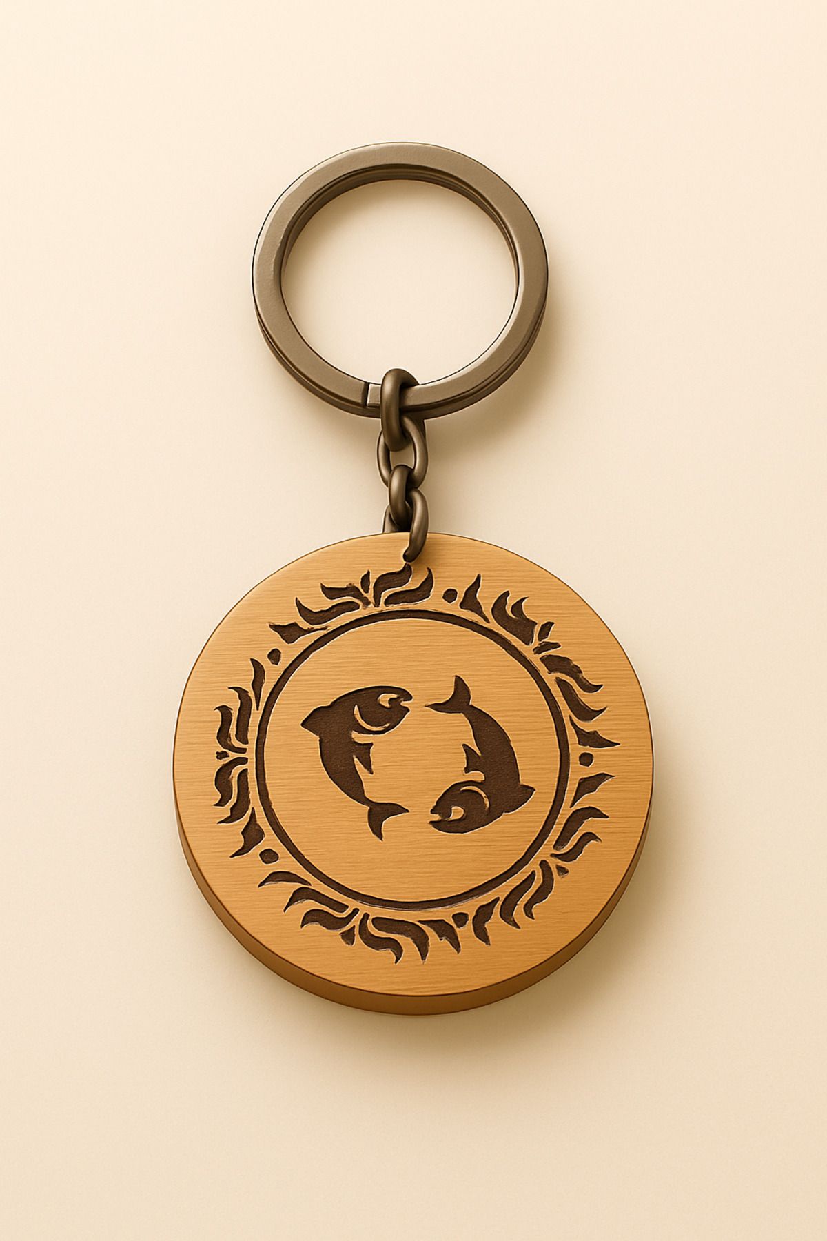 MSMETICARET Burç Anahtarlık – |12 Zodyak Sembolü | Ahşap Çift Taraflı Lazer Gravürlü| Zodiac Keychain