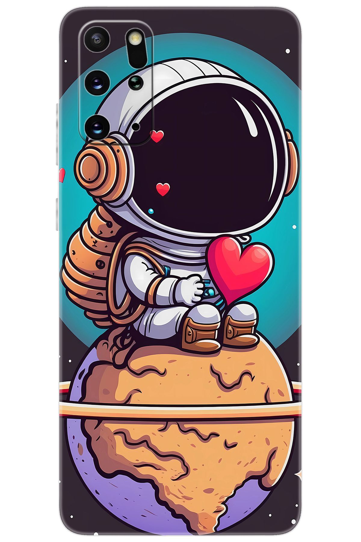 Ceppare Samsung Galaxy S20 PLUS (SM-G985F) Uyumlu Kılıf Desenli Silikon Astronot Serisi STK:1007 CP-rvYHVxm