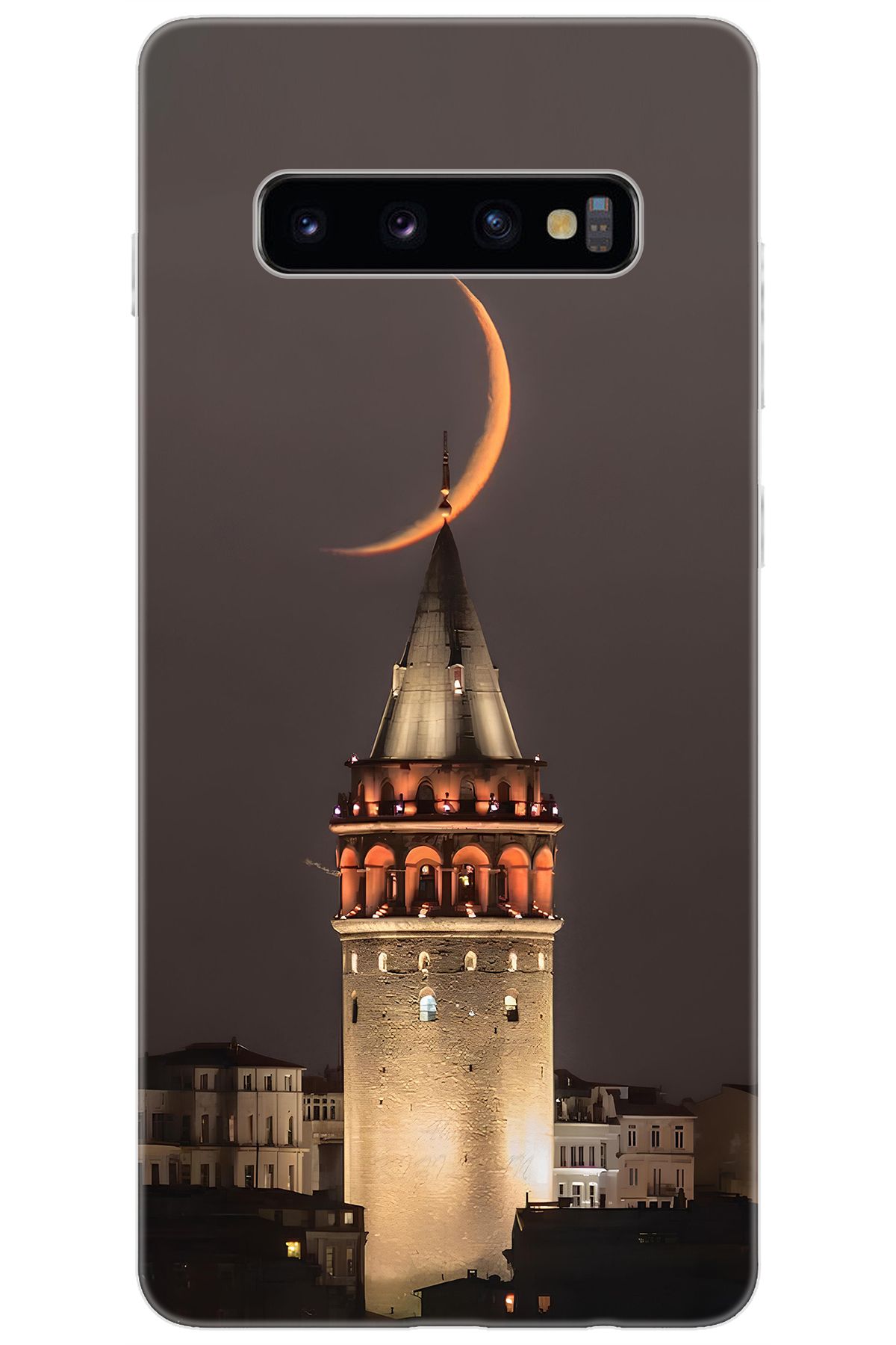 Ceppare Samsung Galaxy S10 PLUS (SM-G975F) Uyumlu Kılıf Desen Baskı Silikon Galata Kulesi STK:673 CP-4wrb4Lc