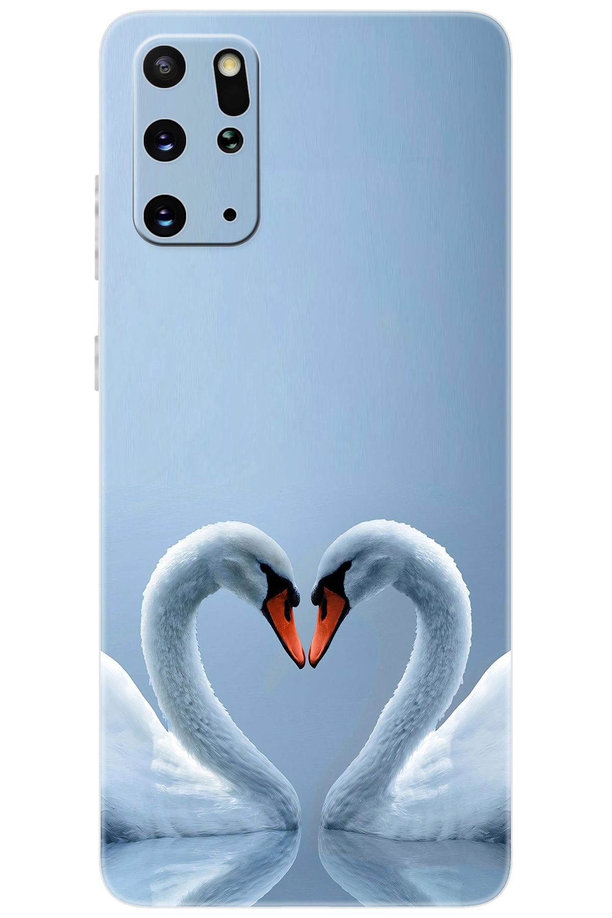 Ceppare Samsung Galaxy S20 PLUS (SM-G985F) Uyumlu Kılıf Desen Baskılı Silikon Kuğ ve Kalp STK:305 CP-YcWpz8Y
