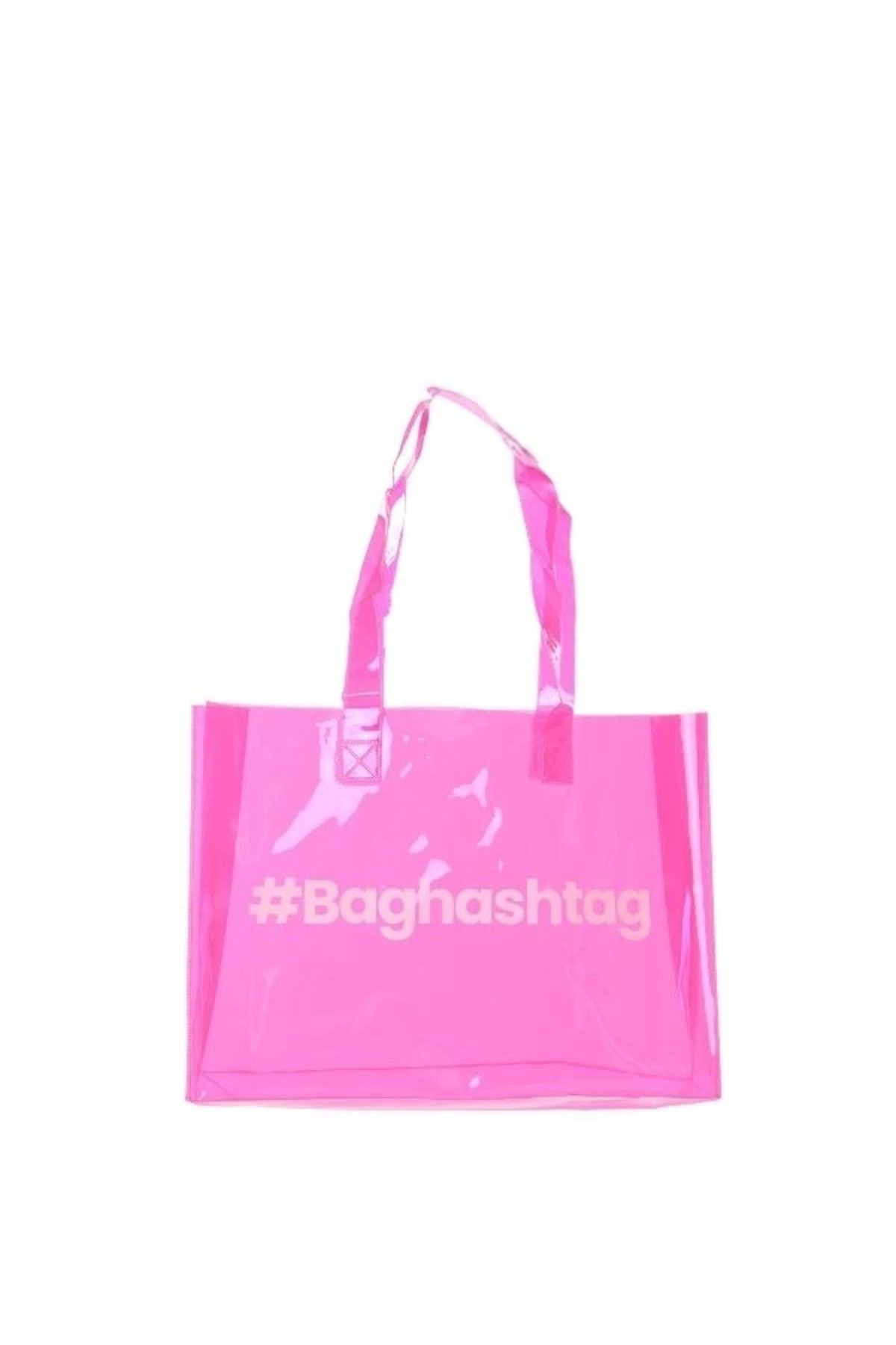 Angoravi Baghashtag Pembe Şeffaf Plaj Çantası