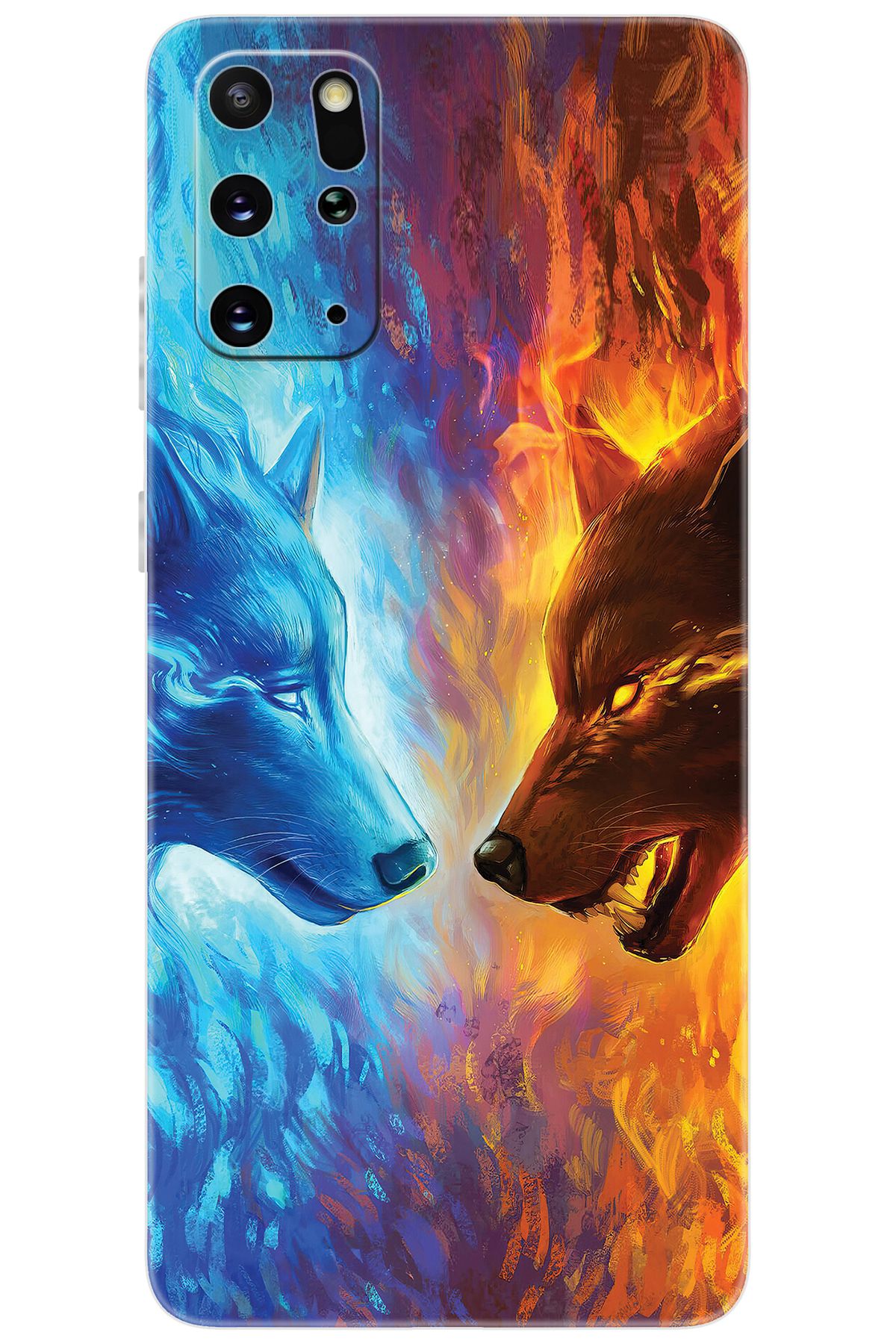 Ceppare Samsung Galaxy S20 PLUS (SM-G985F) Uyumlu Kılıf Desenli Silikon Alev ve Kurtlar STK:489 CP-Ix12p7G