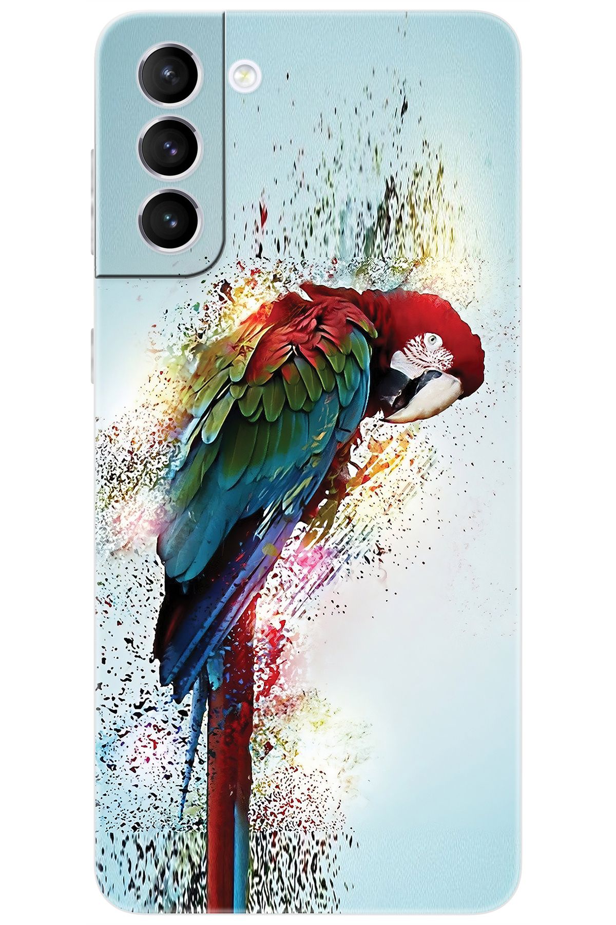 Ceppare Samsung Galaxy S21 PLUS (SM-G996B) Uyumlu Kılıf Desen Baskılı Silikon Papağan STK:562 CP-8J6zHy4