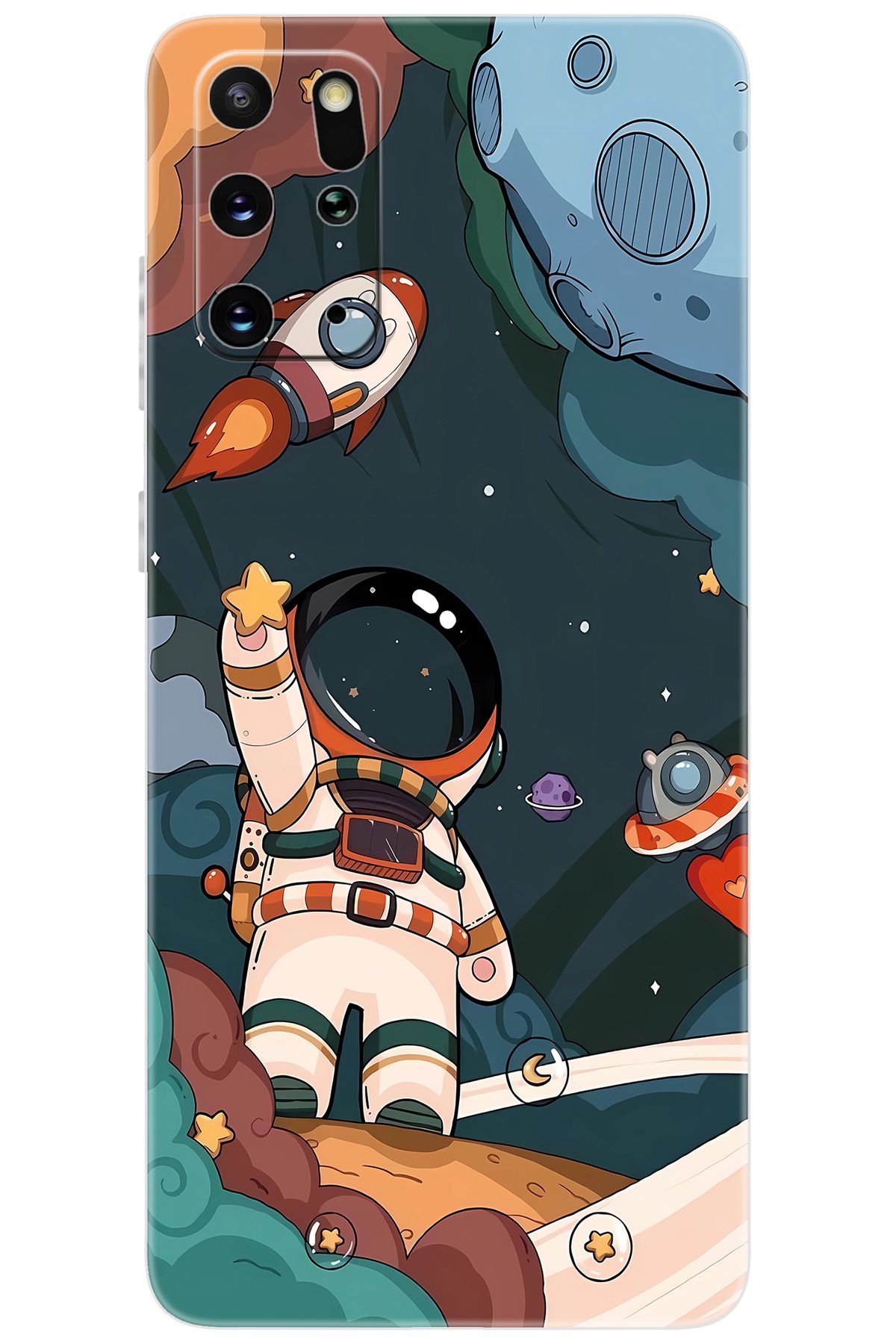 Ceppare Samsung Galaxy S20 PLUS (SM-G985F) Uyumlu Kılıf Desen Baskılı Silikon Astronot STK:696 CP-nKJhHeB