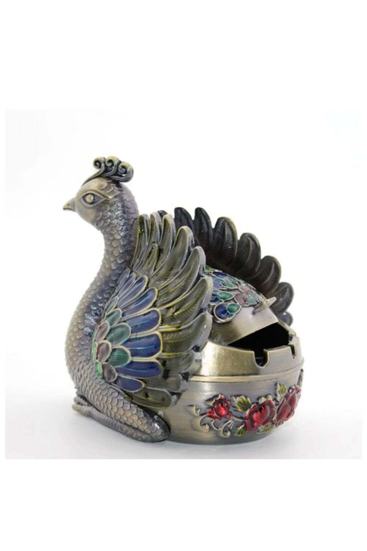 MT29 GİYİM Metal Tavuskuşu Figürü Küllük