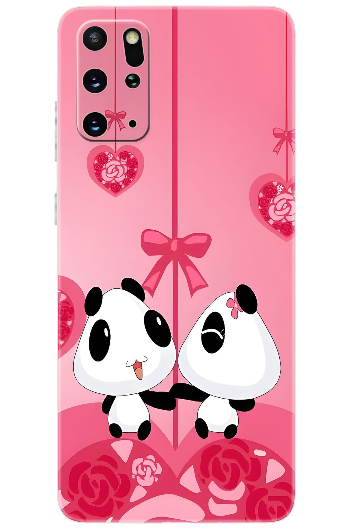 Ceppare Samsung Galaxy S20 PLUS (SM-G985F) Uyumlu Kılıf Desenli Silikon Sevimli Pandalar STK:166 CP-F5gLwpG