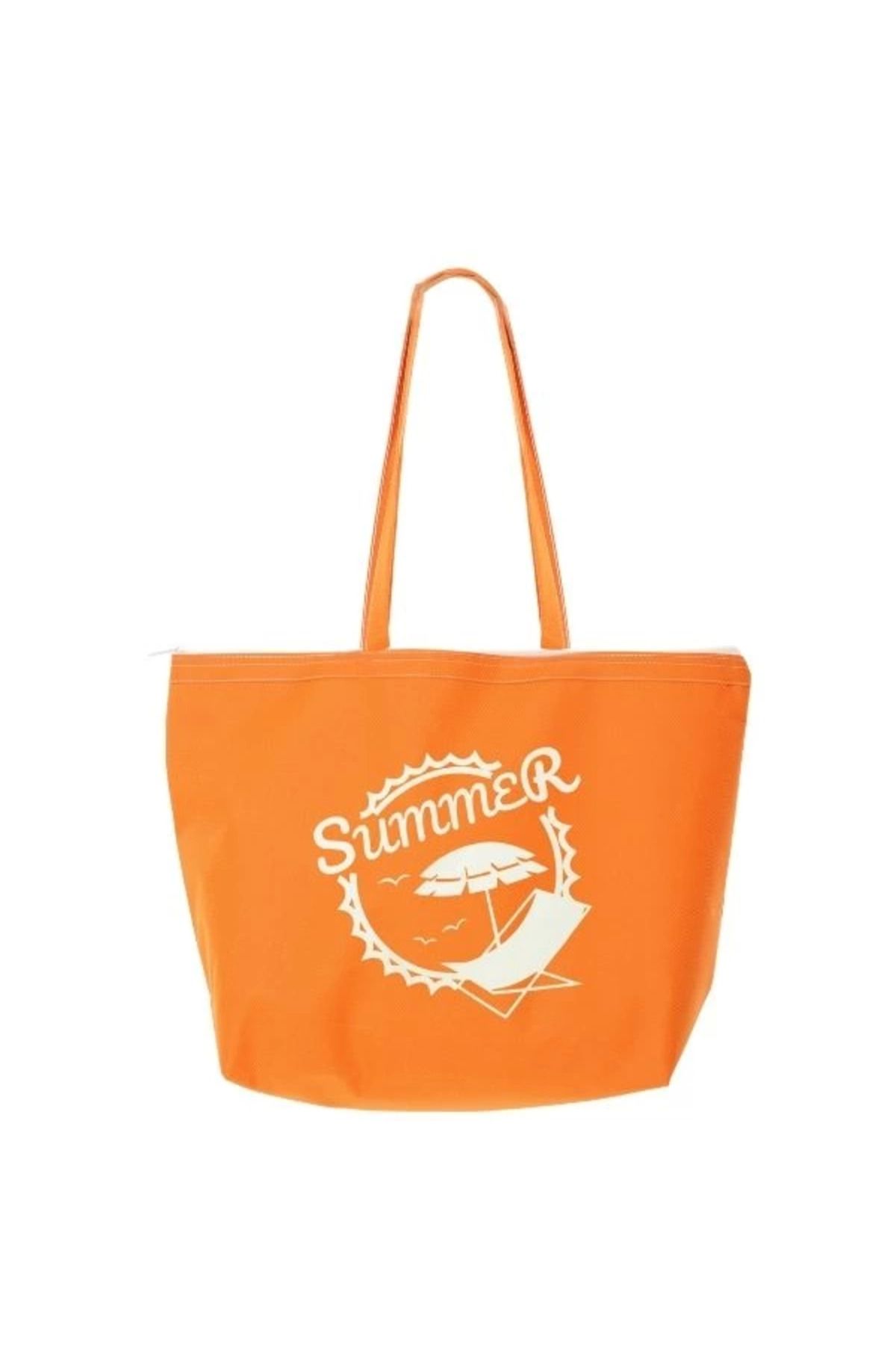 Angoravi Baghashtag Summer Beach Bag Plaj Çantası Turuncu