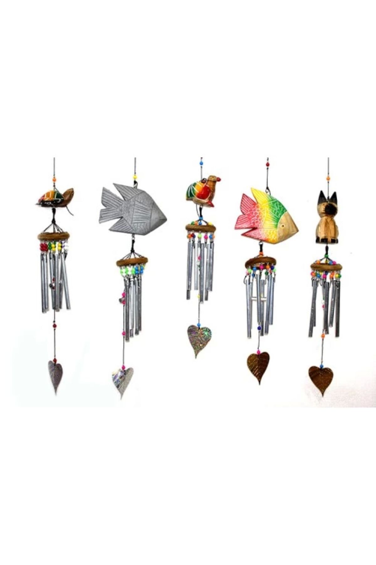 MELFSHOP Üstü Ahşap Altı Metalli Rüzgar Çanı
