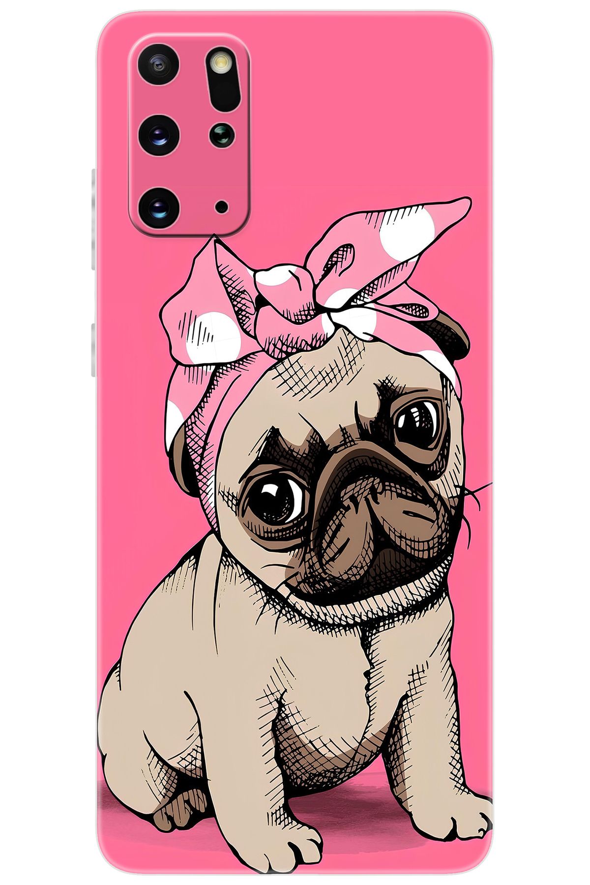 Ceppare Samsung Galaxy S20 PLUS (SM-G985F) Uyumlu Kılıf Desen Baskılı Silikon Sevimli Pug STK:748 CP-XSdbXyx
