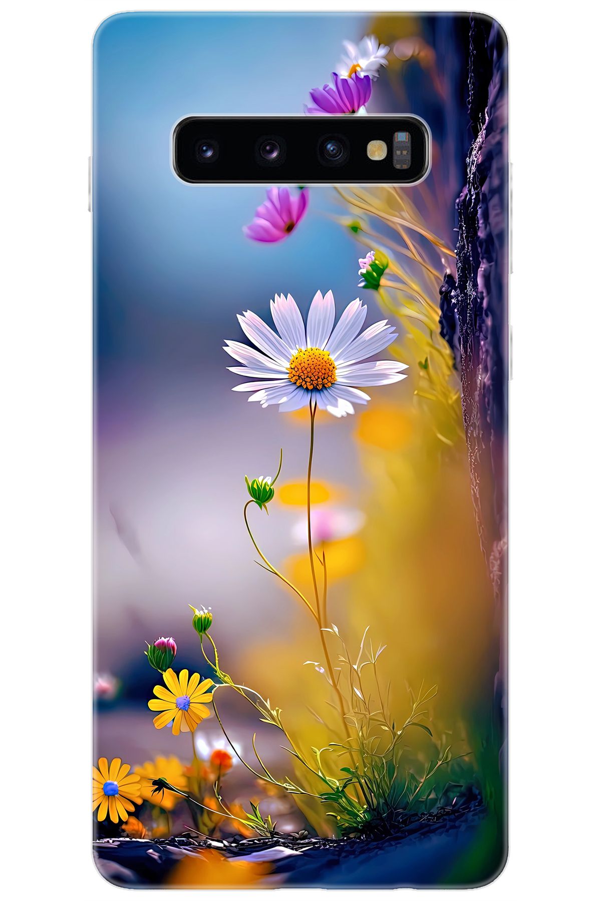 Ceppare Samsung Galaxy S10 PLUS (SM-G975F) Uyumlu Kılıf Desen Baskı Silikon Papatya Seri STK:1000 CP-UOPcLYL