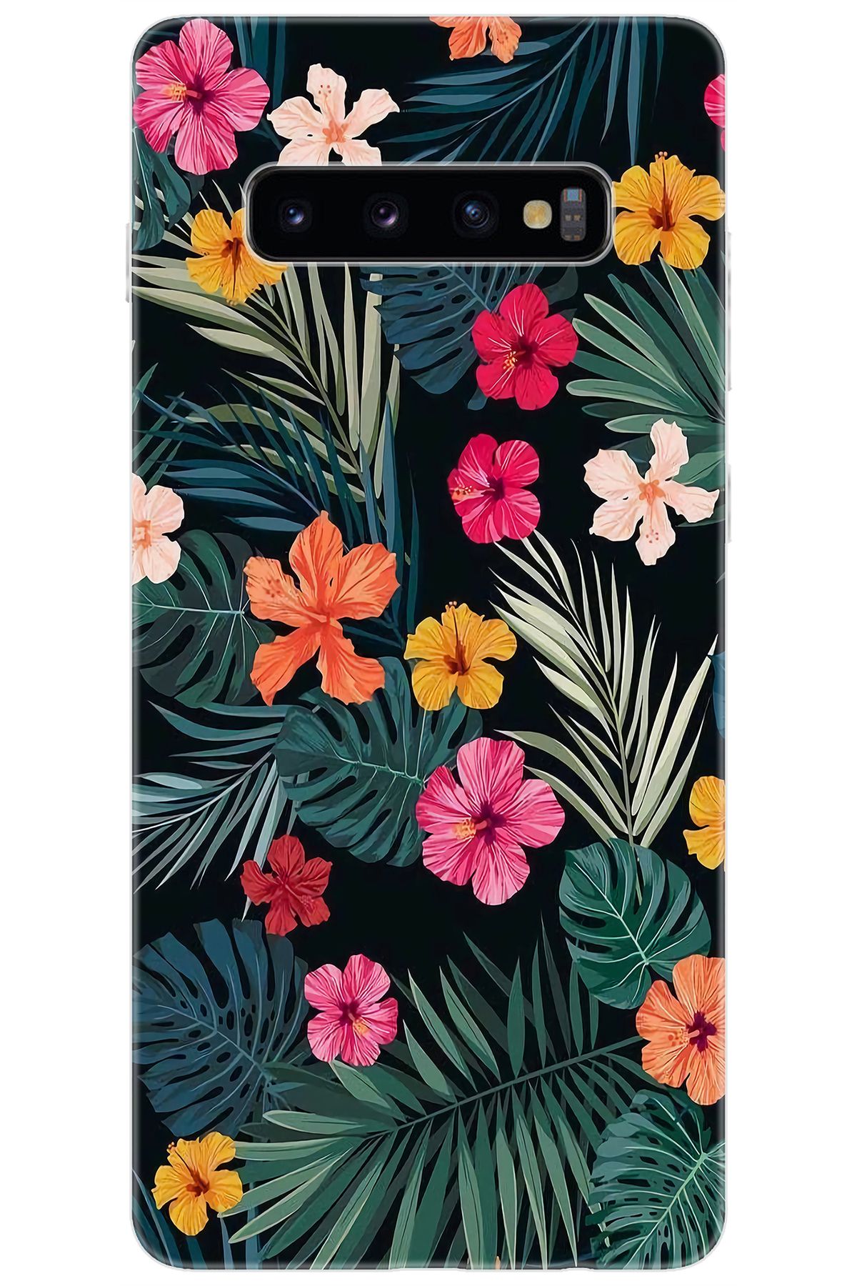 Ceppare Samsung Galaxy S10 PLUS (SM-G975F) Uyumlu Kılıf Desen Baskılı Silikon Çiçekler STK:632 CP-mCHDfoe