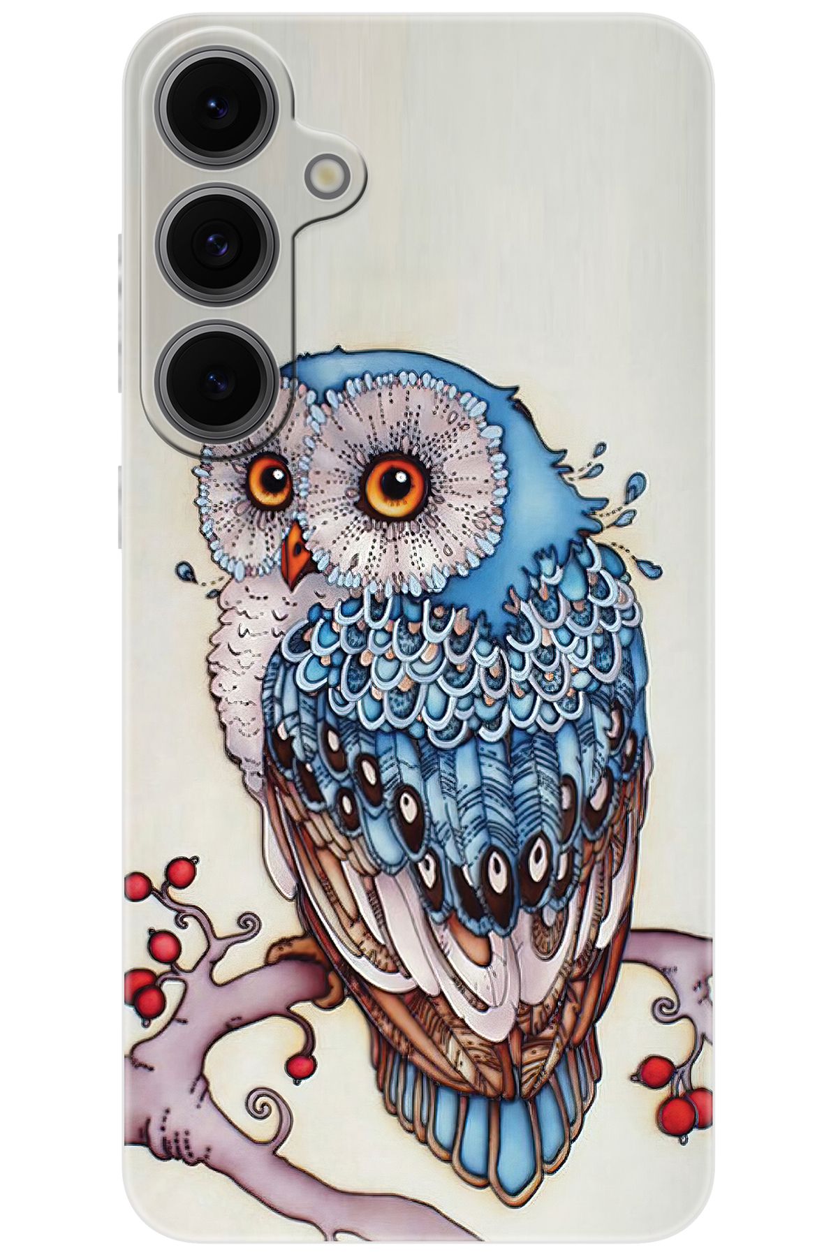 Ceppare Samsung Galaxy S24 FE (SM-S721B) Uyumlu Kılıf Desen Baskılı Silikon Baykuş STK:563 CP-h1D2mzA