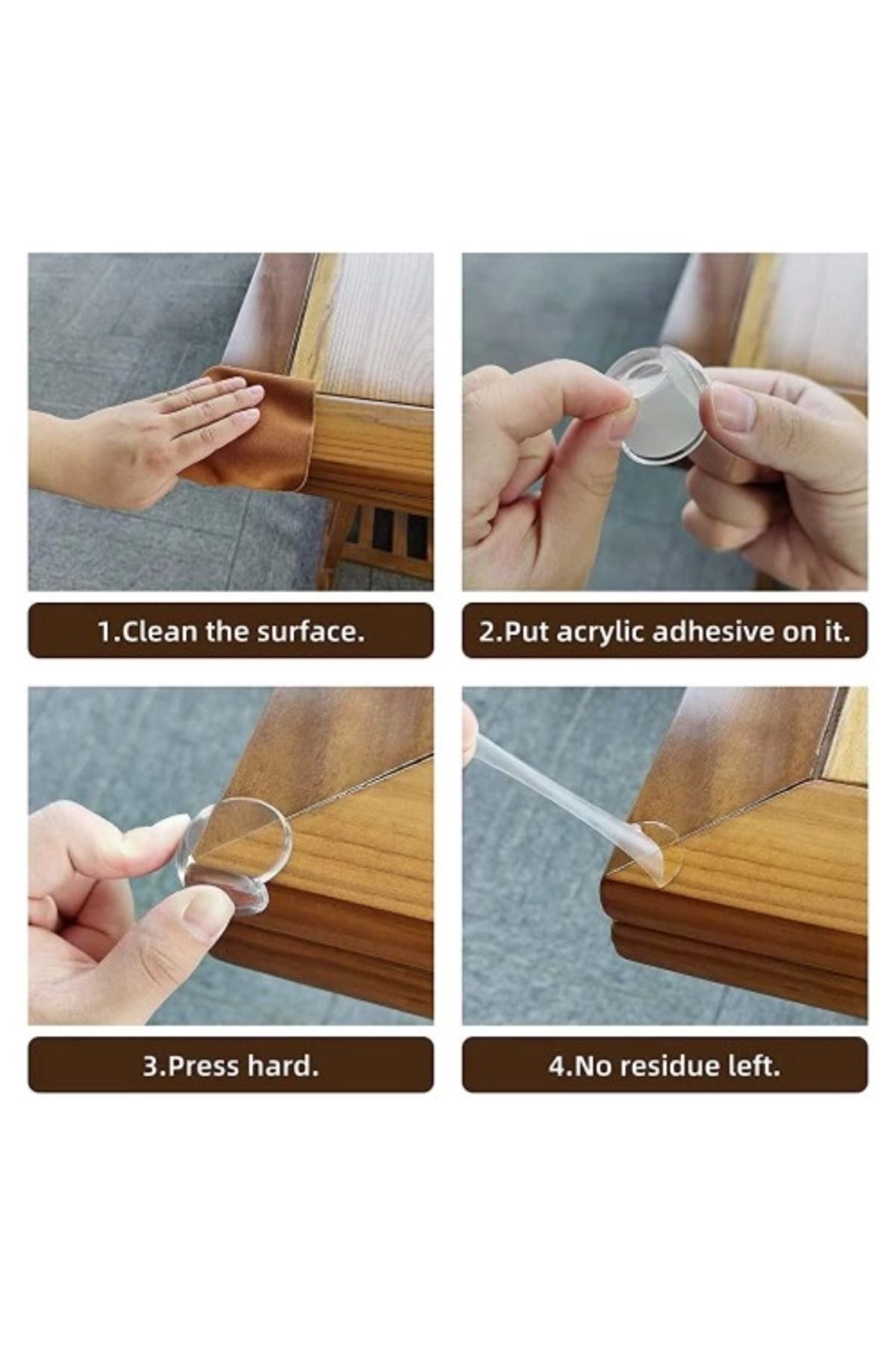 MELFSHOP Silikon Şeffaf Masa Kenarı Köşe Koruması