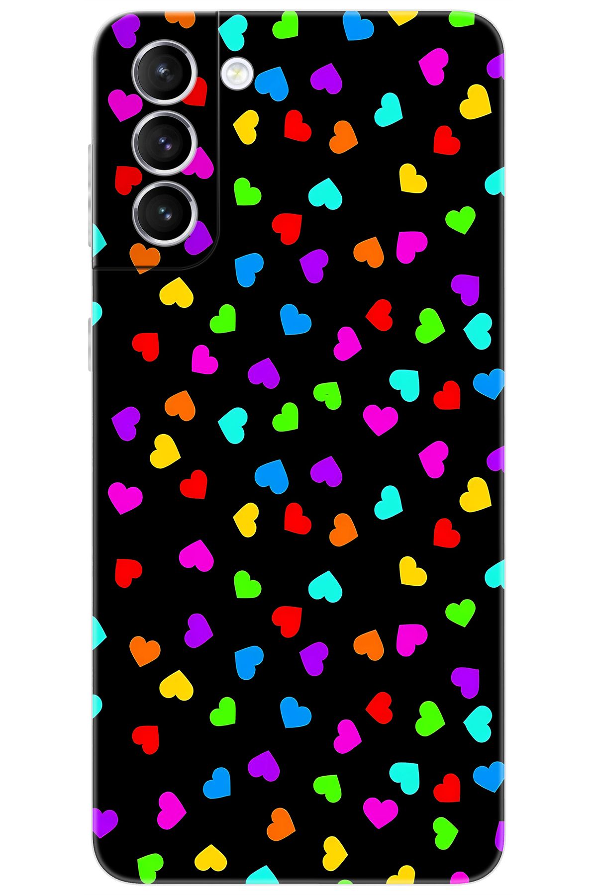 Ceppare Samsung Galaxy S21 PLUS (SM-G996B) Uyumlu Kılıf Silikon Renkli Minik Kalpler STK:1017 CP-2ecE9Is