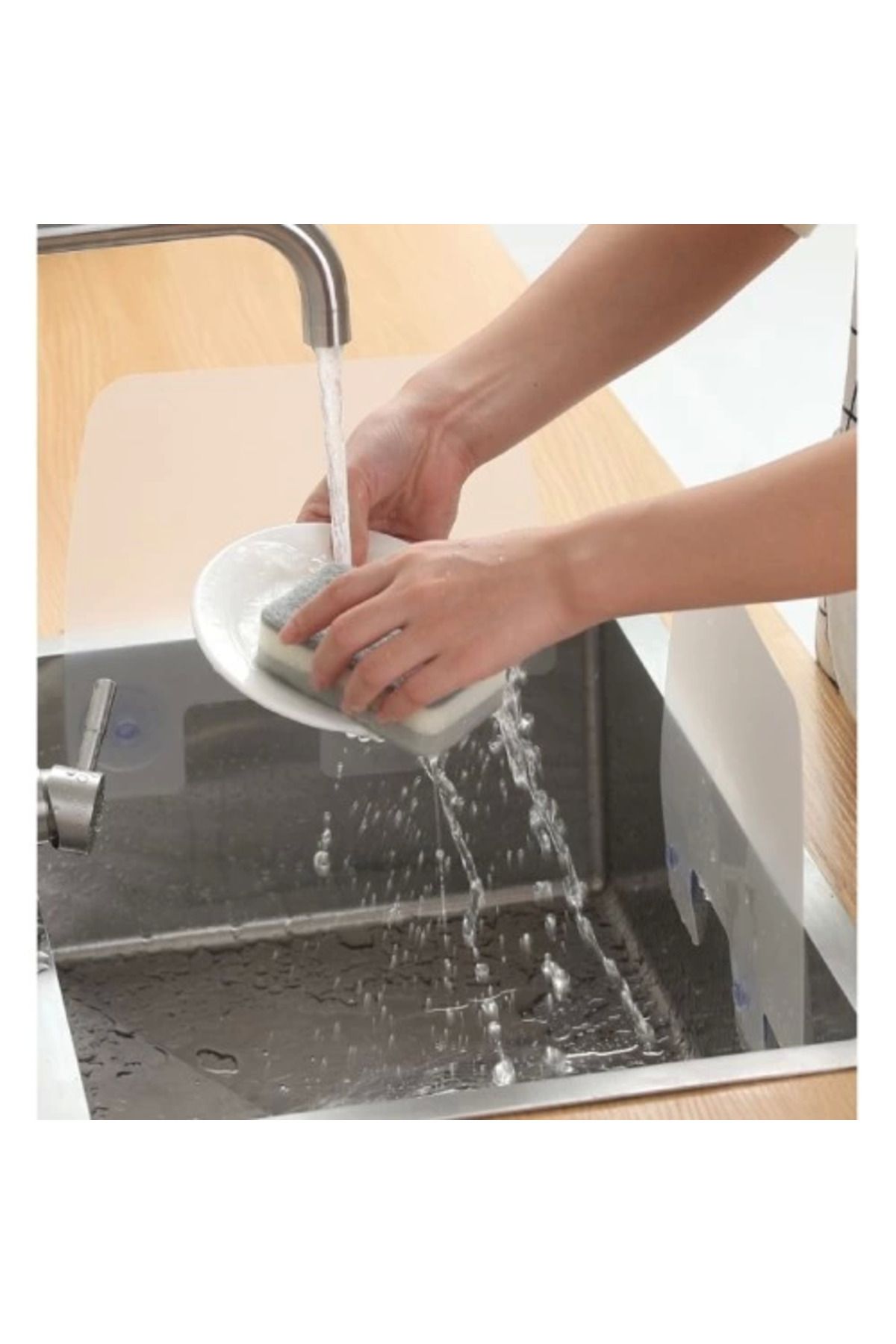 MELFSHOP Lavabo ve Ocak Sıçrama Önleyici Vantuzlu Kalkan