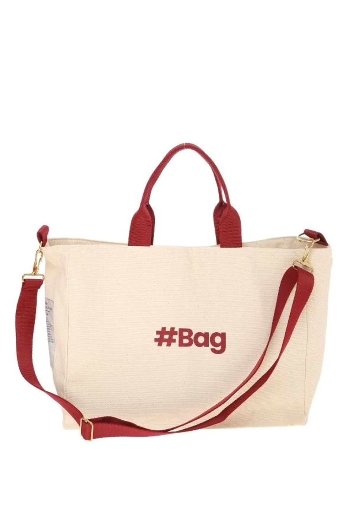 Angoravi Baghashtag #BagSeries Bordo Kanvas Tote Çanta
