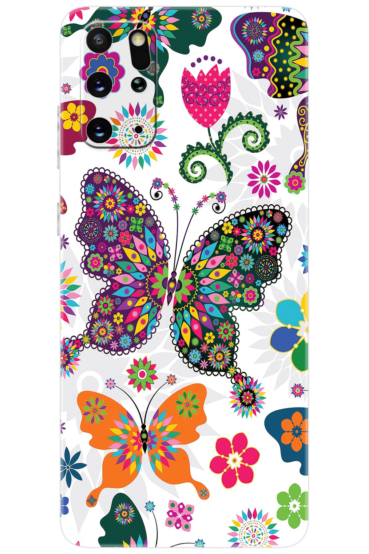 Ceppare Samsung Galaxy S20 PLUS (SM-G985F) Uyumlu Kılıf Desenli Silikon Renkli Kelebekler STK:541 CP-T4PXGAd