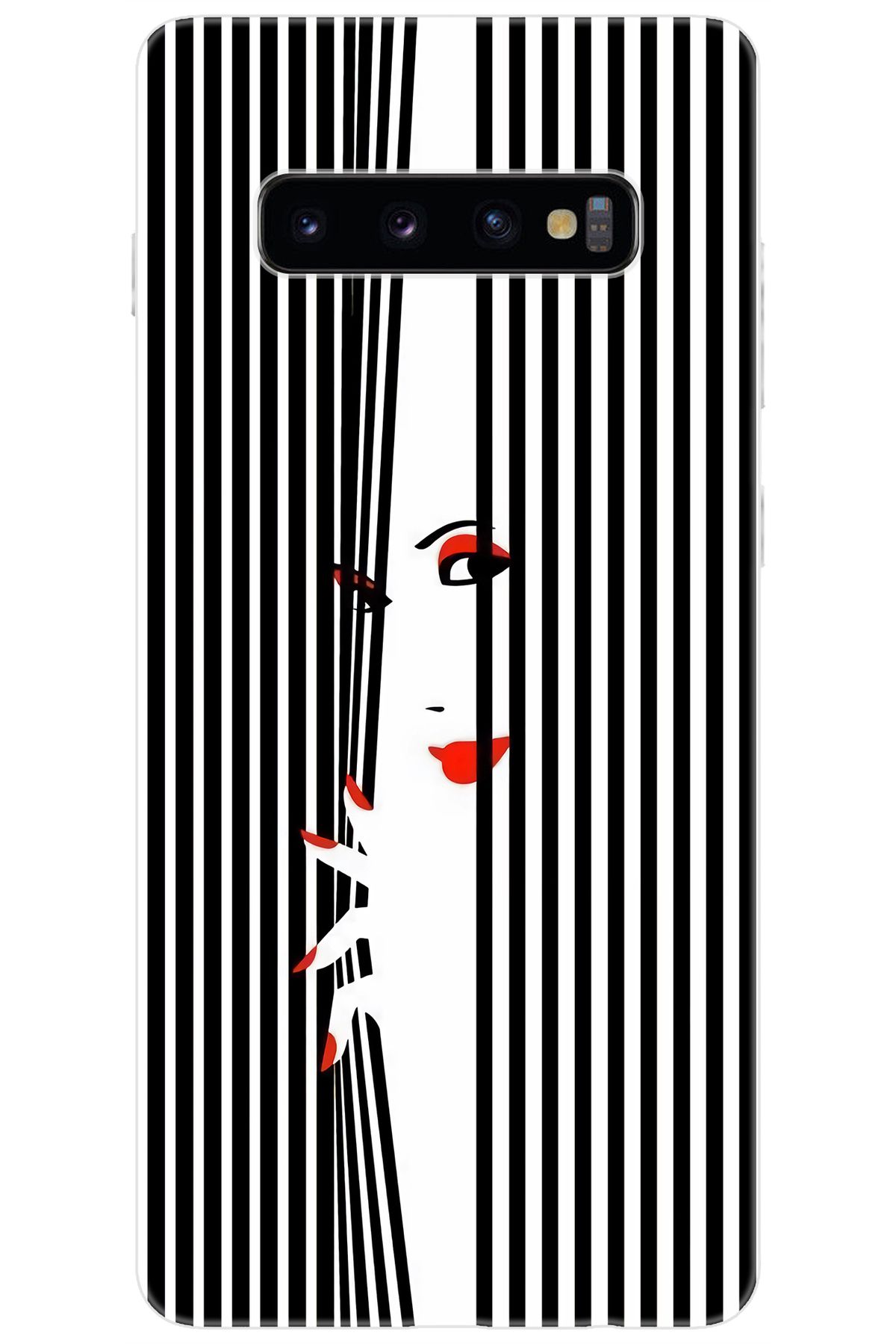 Ceppare Samsung Galaxy S10 PLUS (SM-G975F) Uyumlu Kılıf Desen Silikon Saklambaç Art Style STK:735 CP-mSQucXj