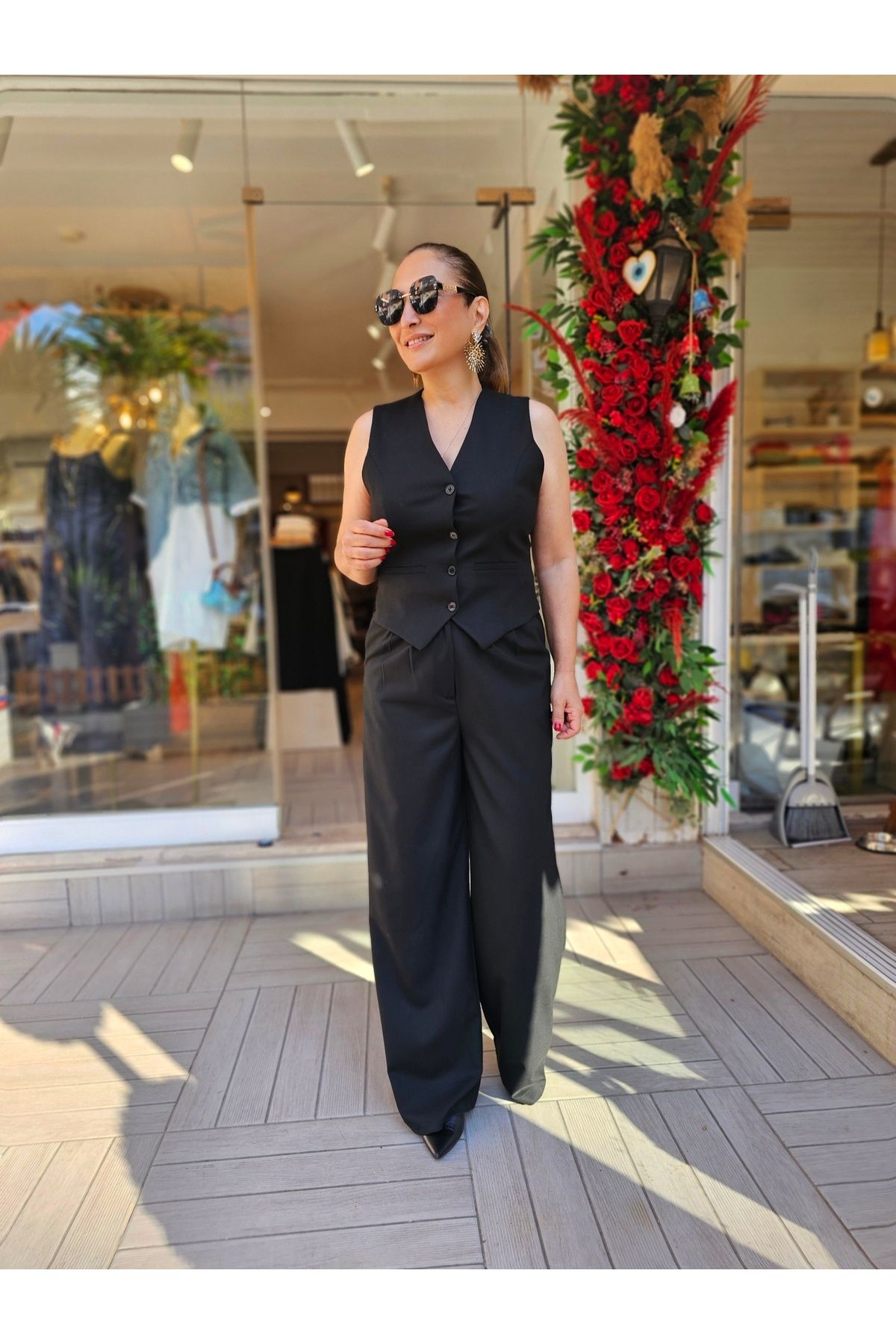 CsChicShop Pamuklu Pantolon Yelek Alt-Üst Takım