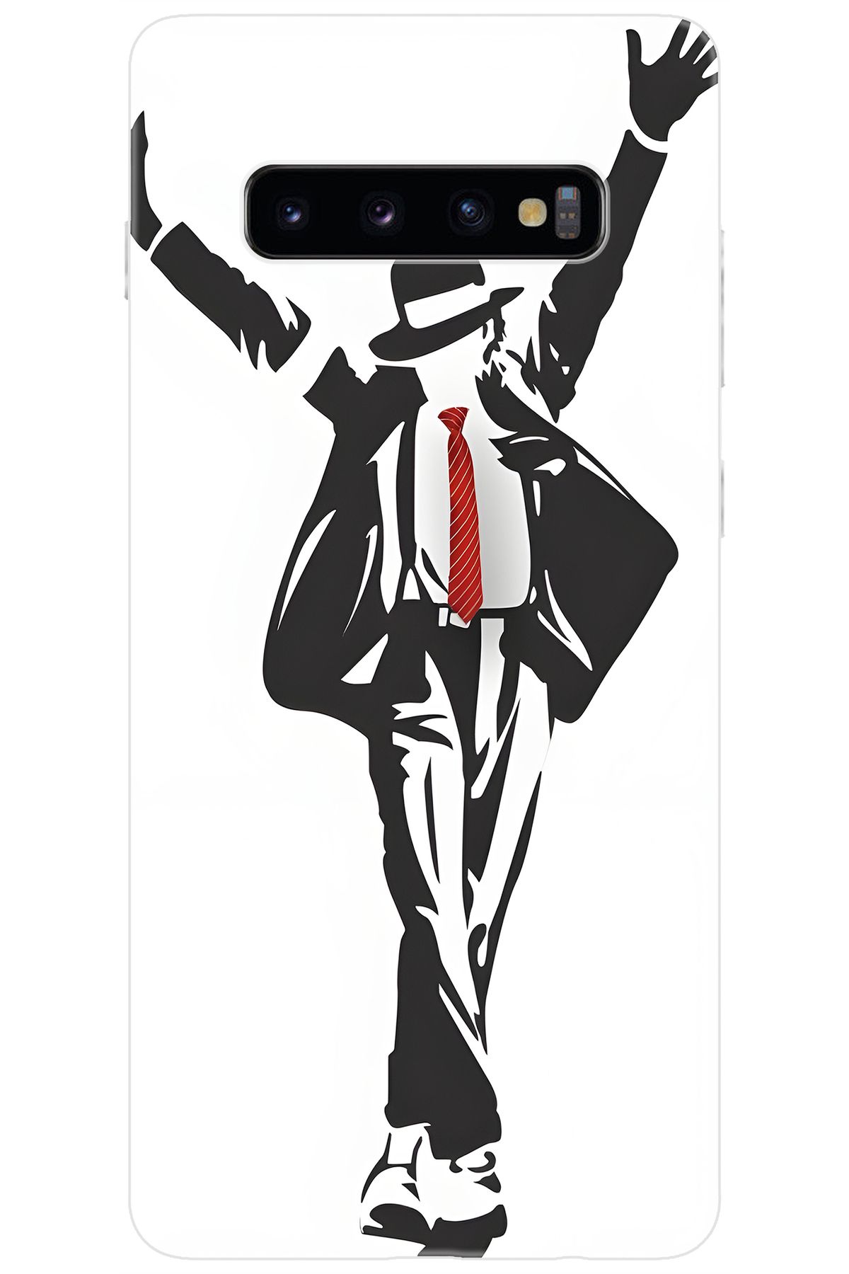 Ceppare Samsung Galaxy S10 PLUS (SM-G975F) Uyumlu Kılıf Desenli Silikon Michael Jackson STK:705 CP-a9ZoPDh