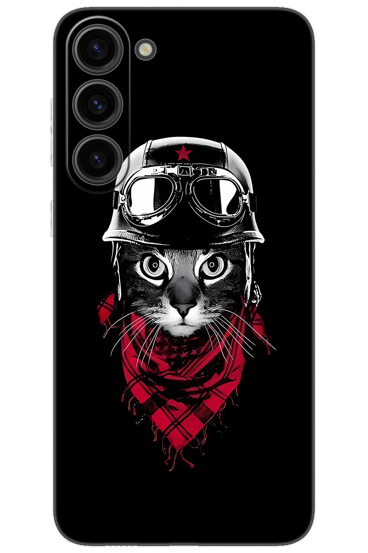 Ceppare Samsung Galaxy S23 PLUS (SM-S916B) Uyumlu Kılıf Desen Baskılı Silikon Pilot Kedi STK:656 CP-8Xo99bw