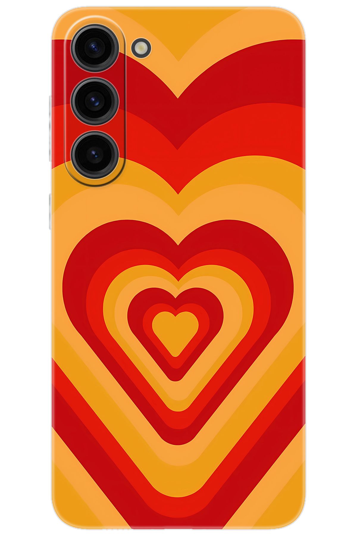 Ceppare Samsung Galaxy S23 PLUS (SM-S916B) Uyumlu Kılıf Silikon Sarı Kırmızı Kalpler STK:1009 CP-tFEHim4