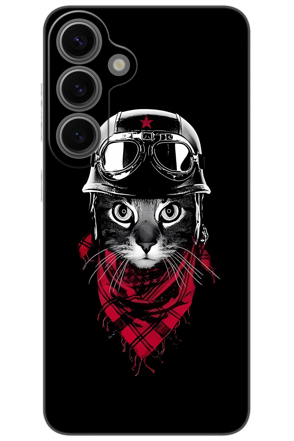 Ceppare Samsung Galaxy S24 PLUS (SM-S926B) Uyumlu Kılıf Desen Baskılı Silikon Pilot Kedi STK:656 CP-Dwxu37y