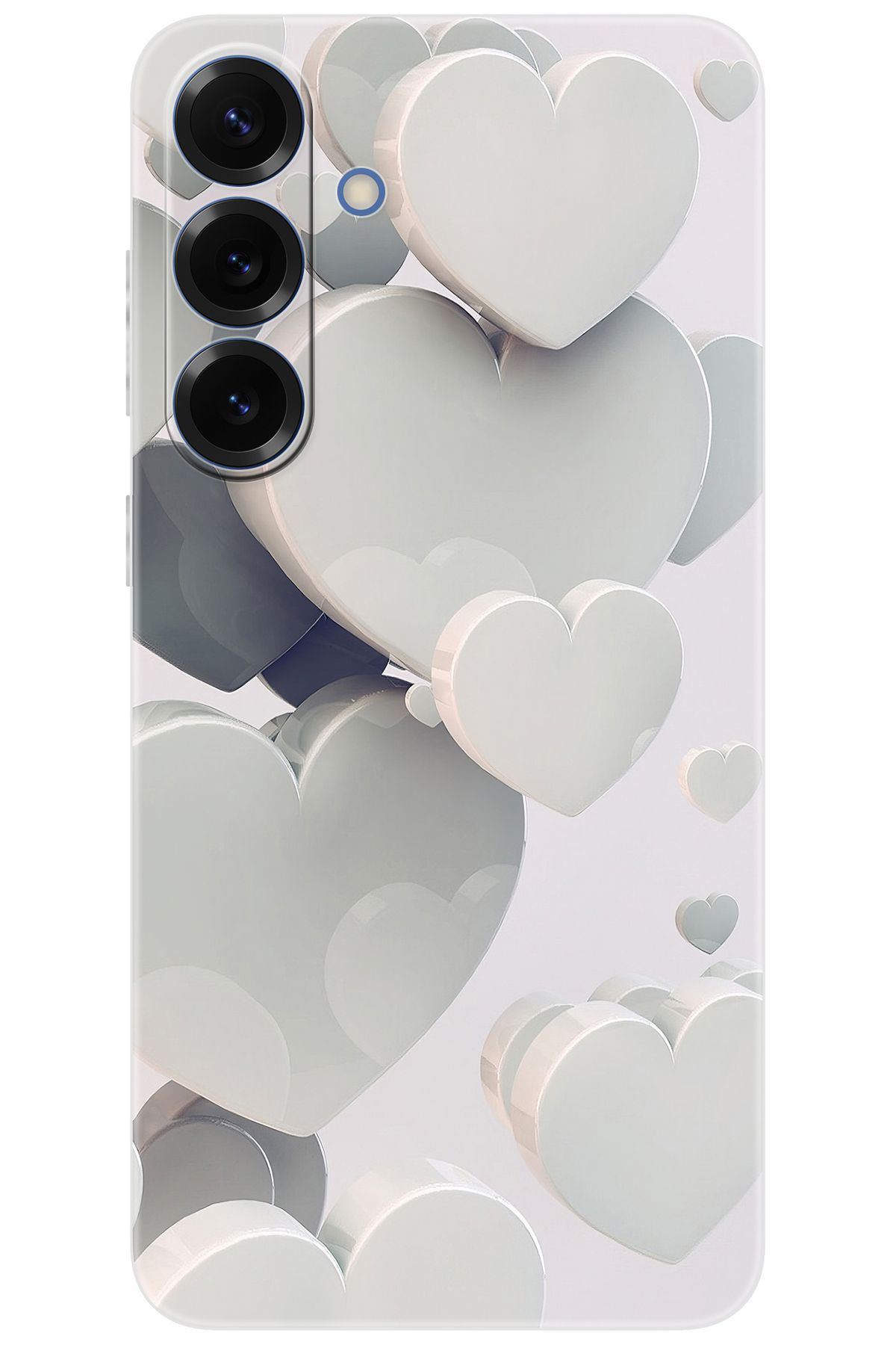 Ceppare Samsung Galaxy S25 PLUS (SM-S936B) Uyumlu Kılıf Desen Baskı Silikon Beyaz Kalpler STK:259 CP-kYX7lXj