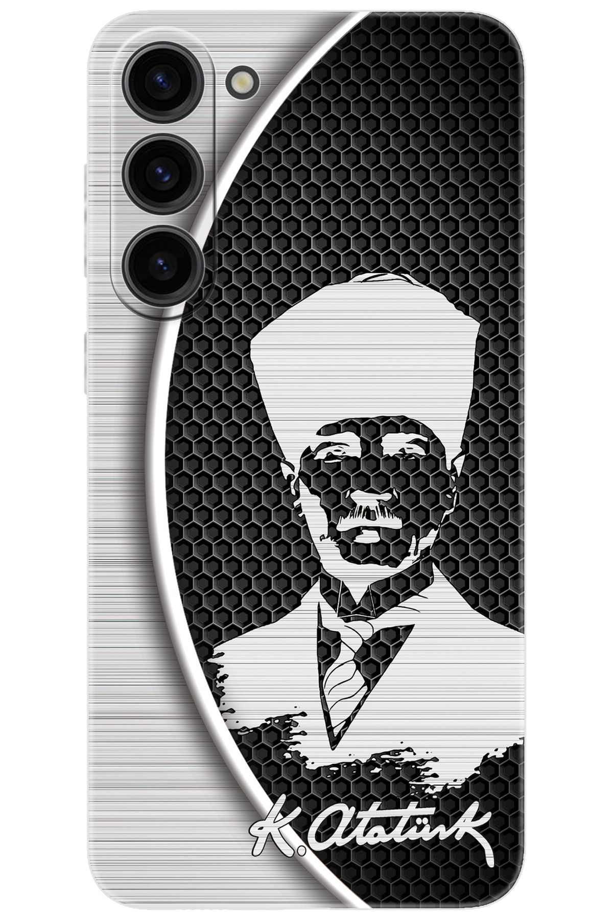Ceppare Samsung Galaxy S23 PLUS (SM-S916B) Uyumlu Kılıf Desenli Silikon Atatürk Tasarım STK:398 CP-w8cCrok