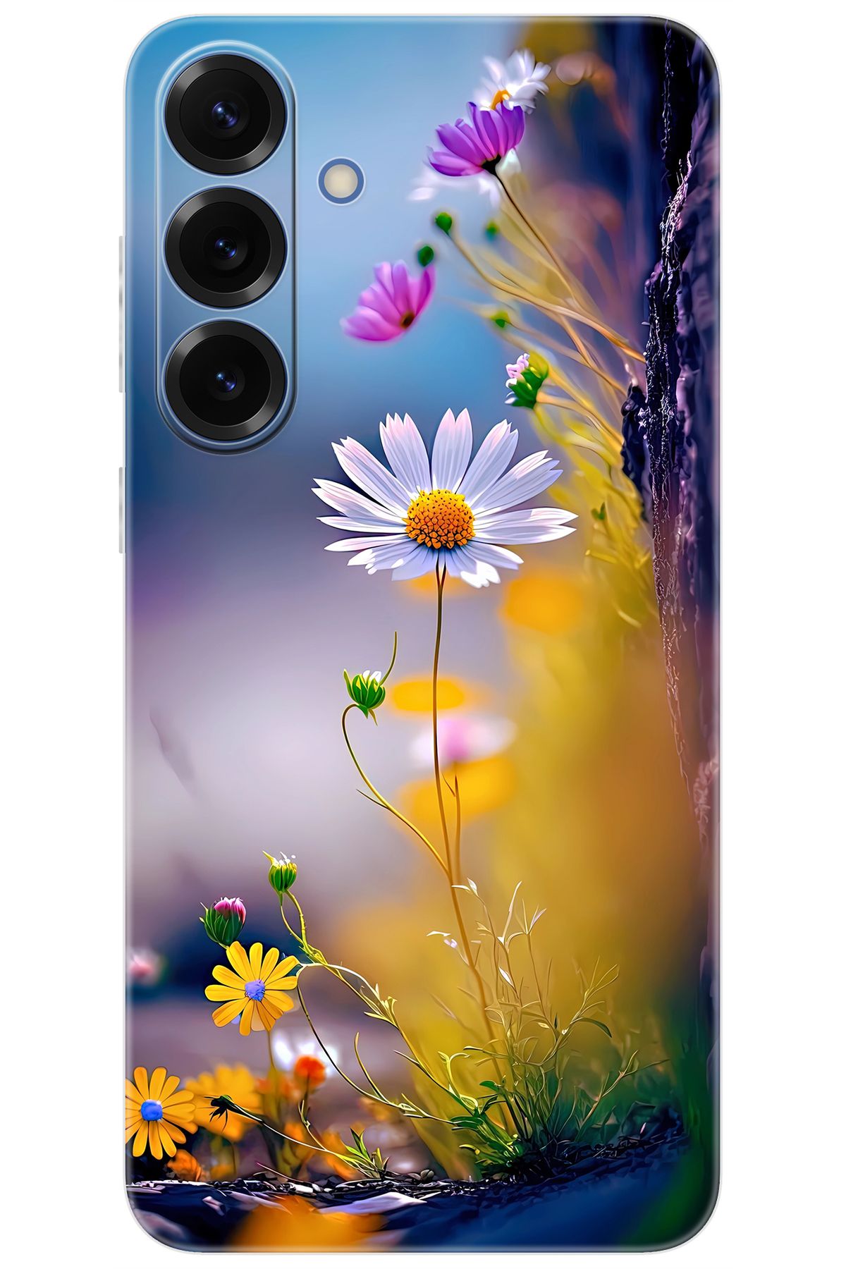 Ceppare Samsung Galaxy S25 PLUS (SM-S936B) Uyumlu Kılıf Desen Baskı Silikon Papatya Seri STK:1000 CP-DV4WNCw