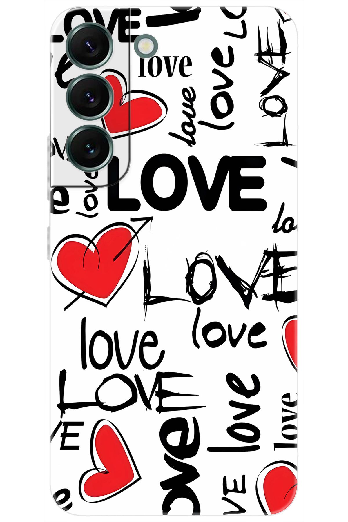 Ceppare Samsung Galaxy S22 PLUS (SM-S906E) Uyumlu Kılıf Desen Baskı Silikon Love Kalpler STK:638 CP-RdWvAJk