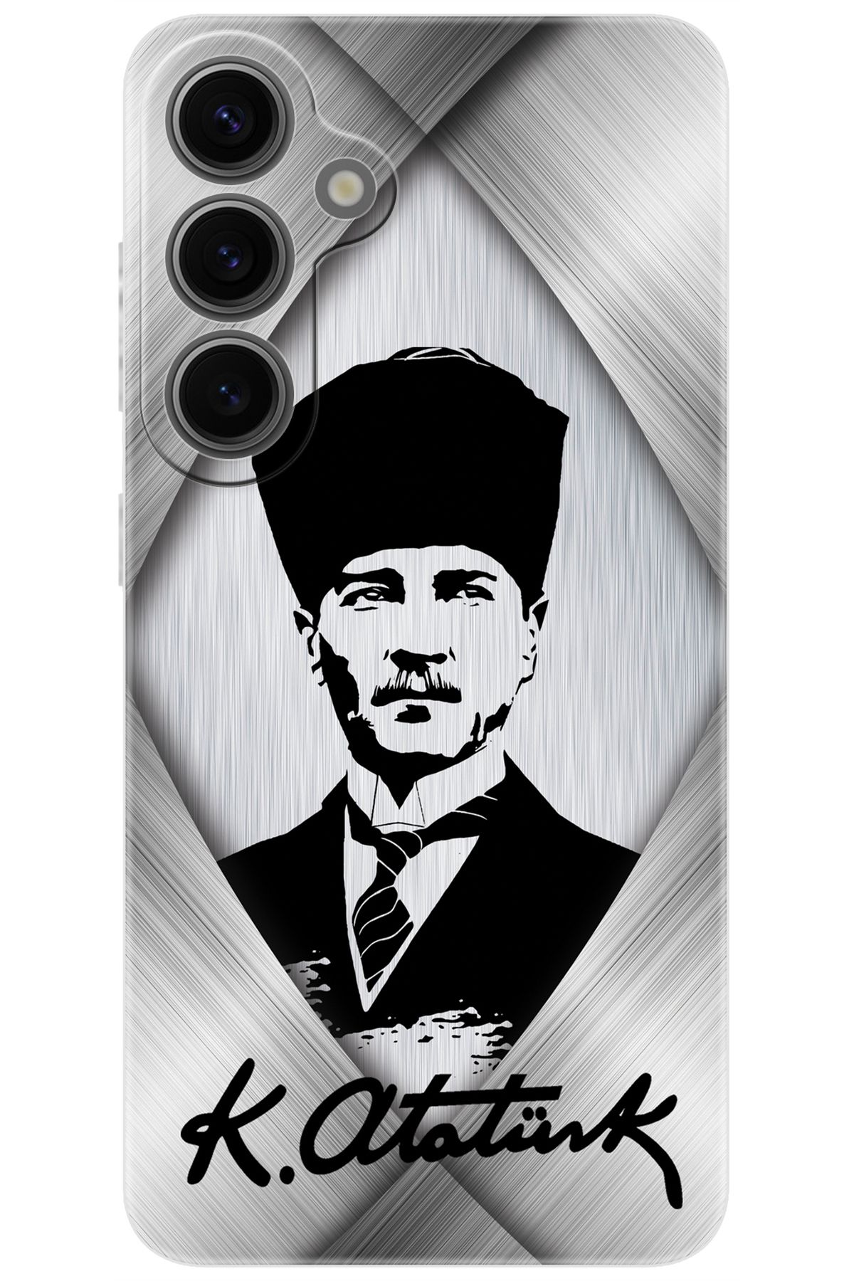 Ceppare Samsung Galaxy S24 PLUS (SM-S926B) Uyumlu Kılıf Desenli Silikon Atatürk Tasarım STK:402 CP-nudl1lh