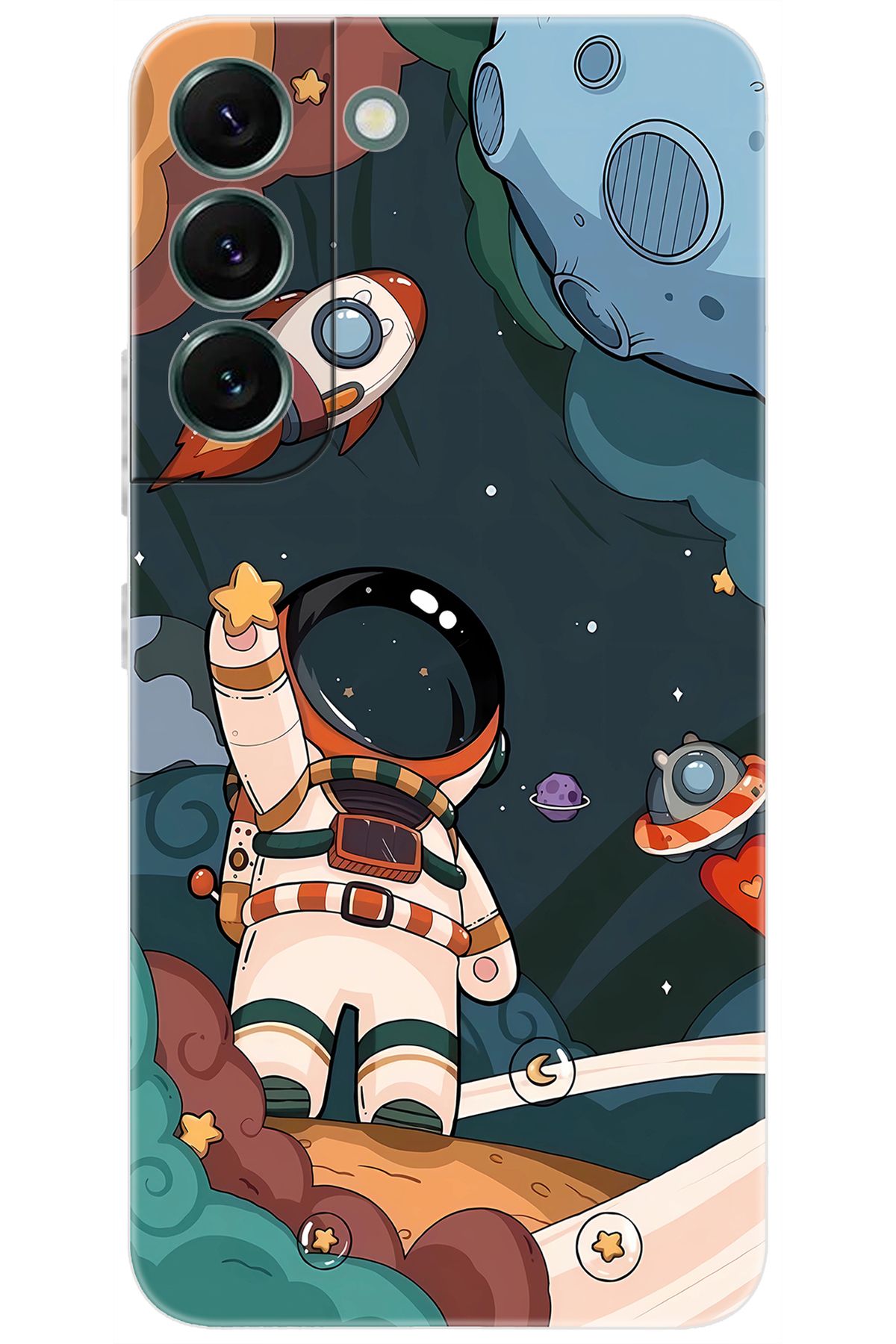 Ceppare Samsung Galaxy S22 PLUS (SM-S906E) Uyumlu Kılıf Desen Baskılı Silikon Astronot STK:696 CP-WvdE2a8