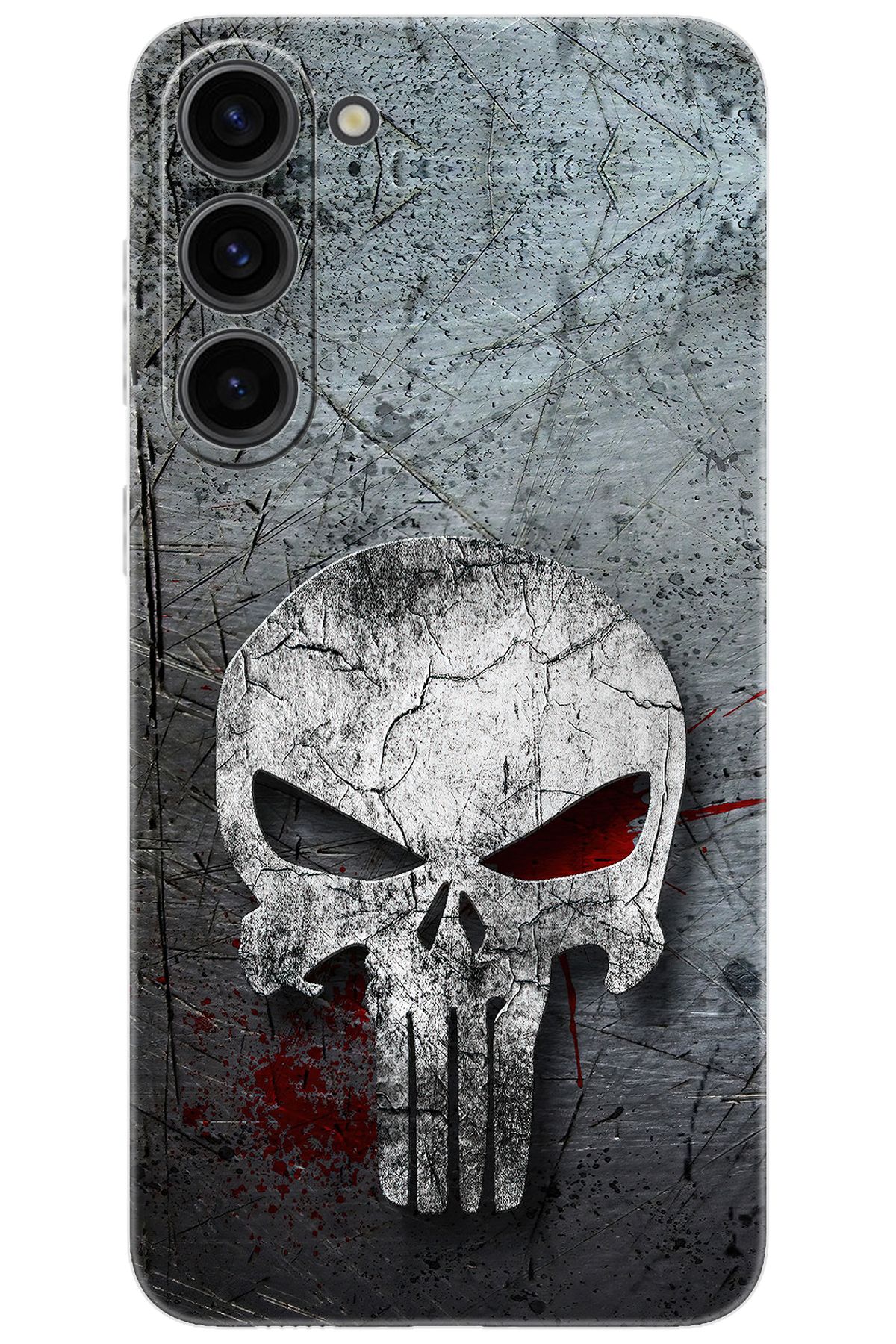 Ceppare Samsung Galaxy S23 PLUS (SM-S916B) Uyumlu Kılıf Desen Baskı Silikon Gri Kuru Kafa STK:218 CP-Q17KJ9W