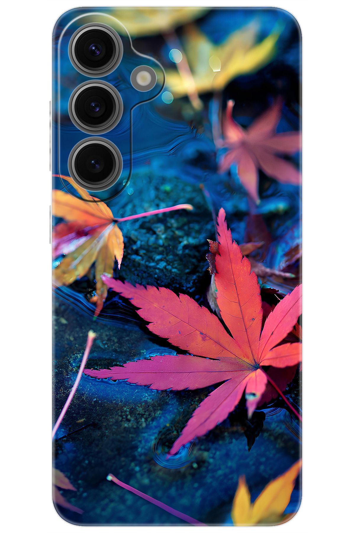 Ceppare Samsung Galaxy S24 PLUS (SM-S926B) Uyumlu Kılıf Desen Baskılı Silikon Yapraklar STK:702 CP-Sz6A97w