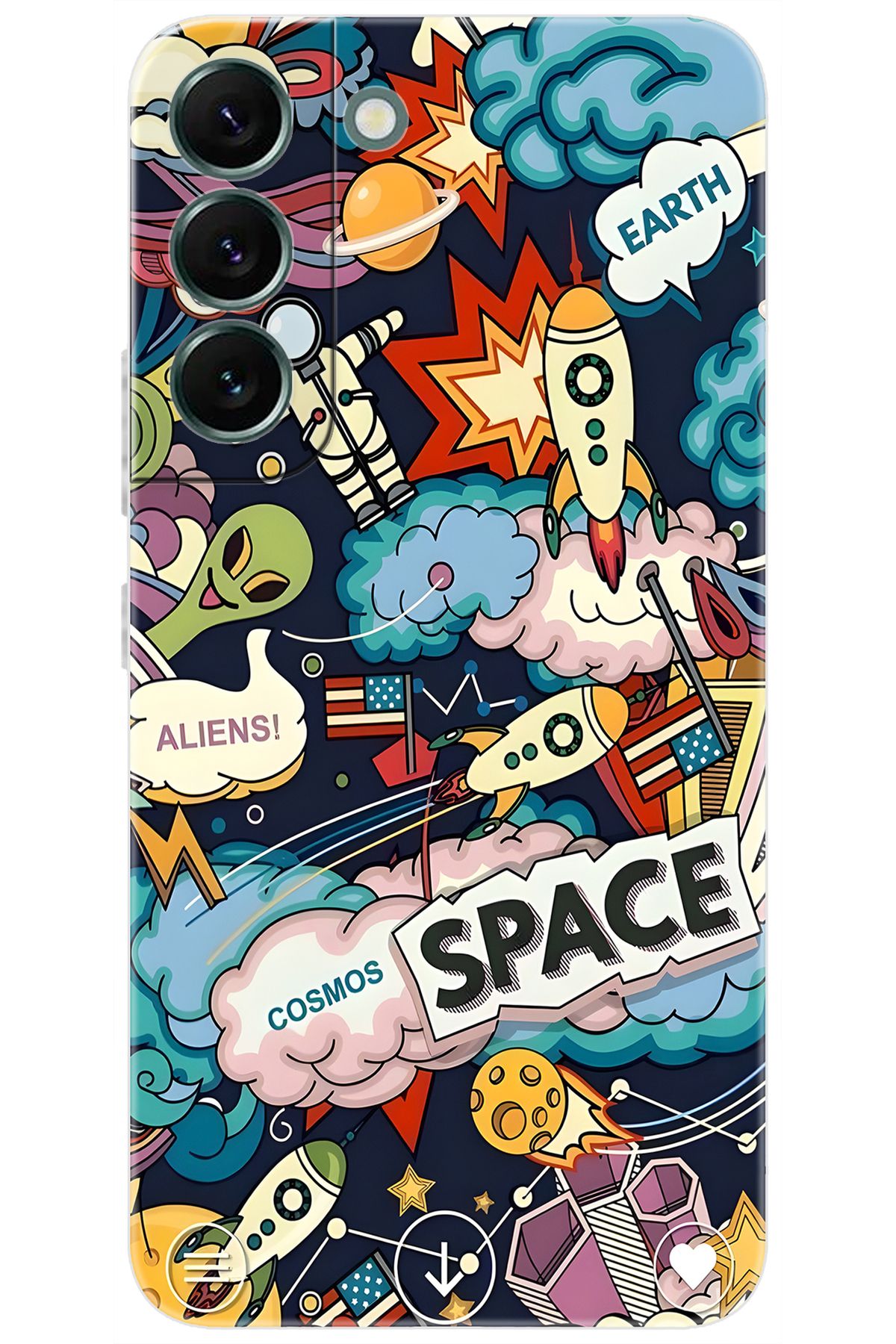 Ceppare Samsung Galaxy S22 PLUS (SM-S906E) Uyumlu Kılıf Desen Baskılı Silikon Space STK:633 CP-HZM8P1j