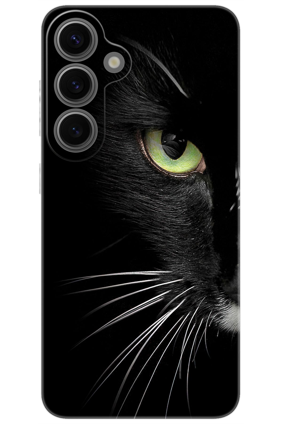 Ceppare Samsung Galaxy S24 PLUS (SM-S926B) Uyumlu Kılıf Desen Baskılı Silikon Siyah Kedi STK:482 CP-6aYdQNV