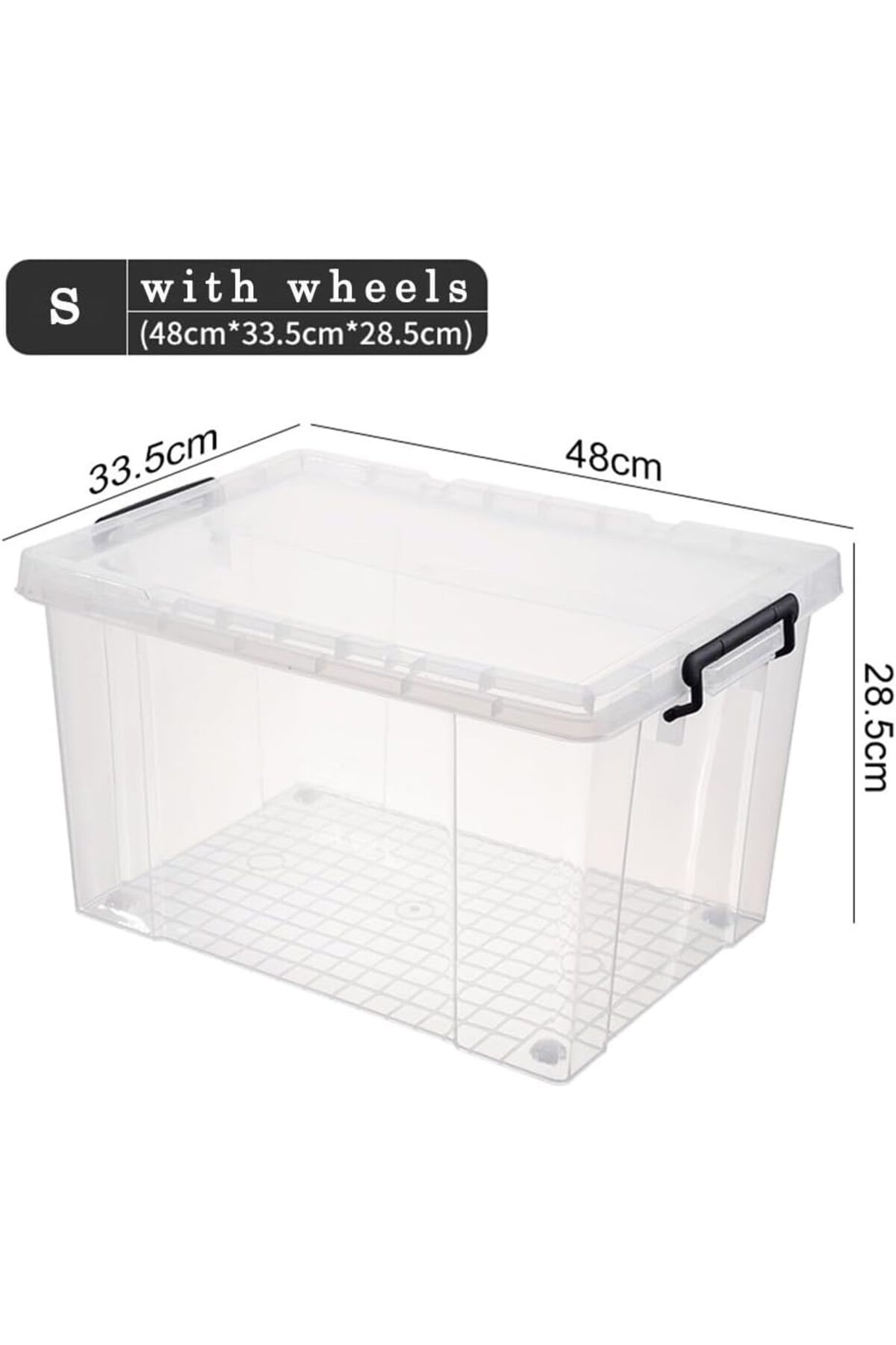 Generic-IEK Clear Storage Box with Wheels, 30L Plastic Storage Bin, Large Clear Storage Box Organizer, Stac 5